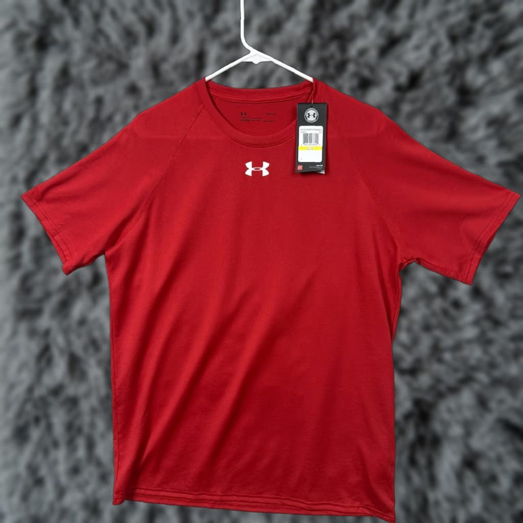 Under Armour Under Armour Shirt Mens M Red HeatGear Running Gym Performance Quick Dry Loose Jersey 100% Polyester Solid Logo Crew Neck Short Sleeve 1268471 Size US M / EU 48-50 / 2 - 1 Thumbnail
