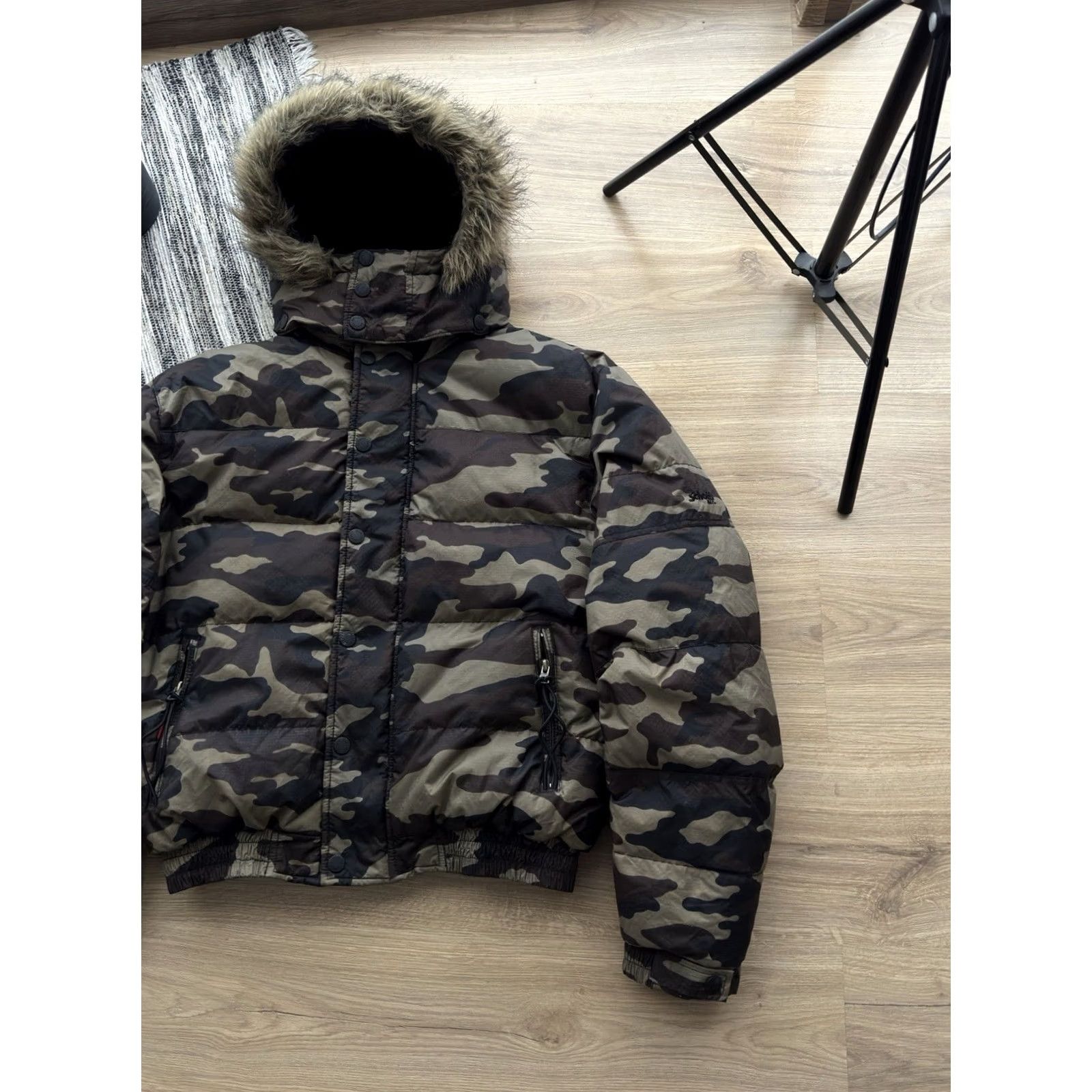 Schott VINTAGE Schott NYC MILITARY DOWN CAMO BOMBER JACKET FAUX FUR FLEECE Size M MEN Size US M / EU 48-50 / 2 - 4 Thumbnail