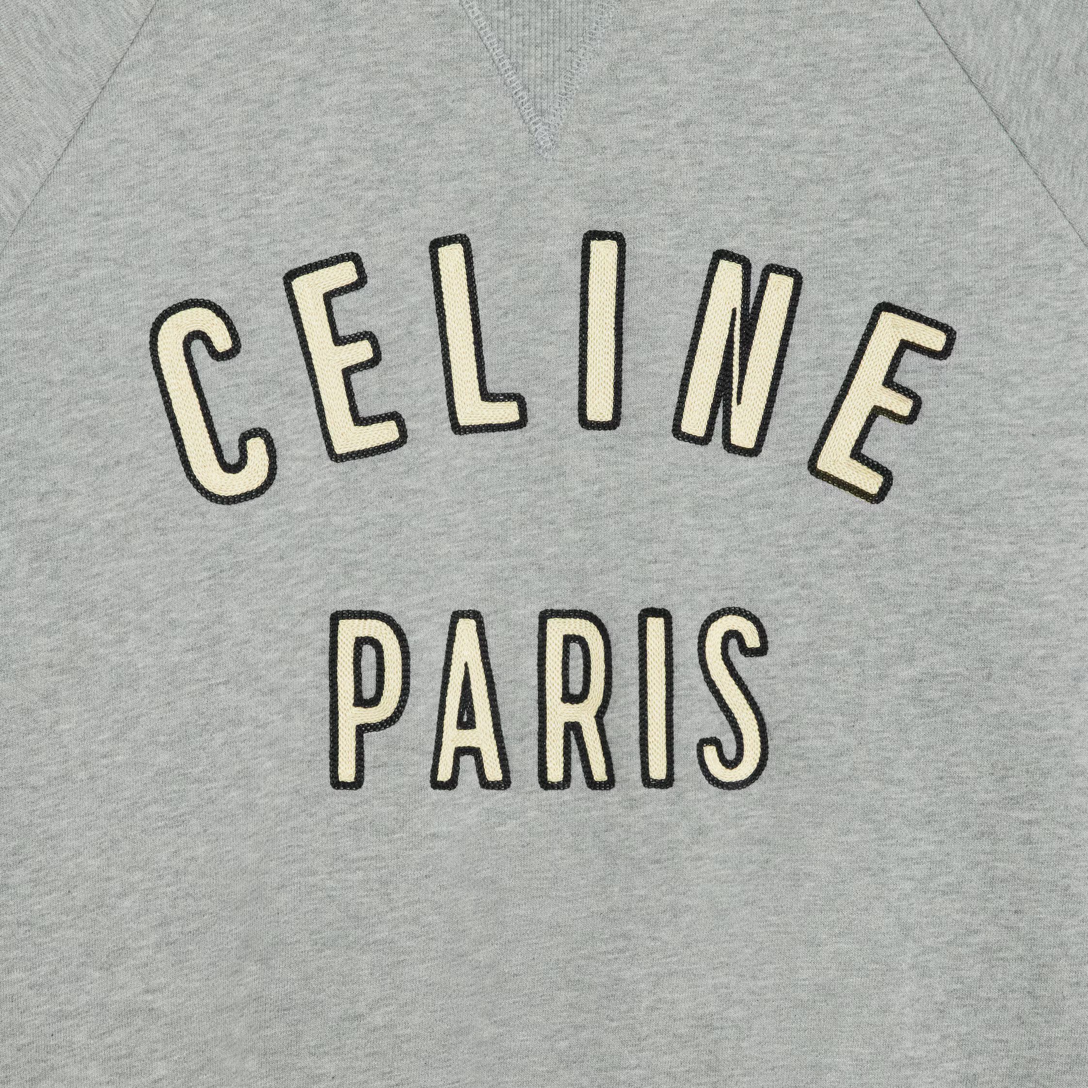 Celine o1loc1c1225 Paris Loose Sweatshirt In Cotton in Grey Size US L / EU 52-54 / 3 - 4 Thumbnail