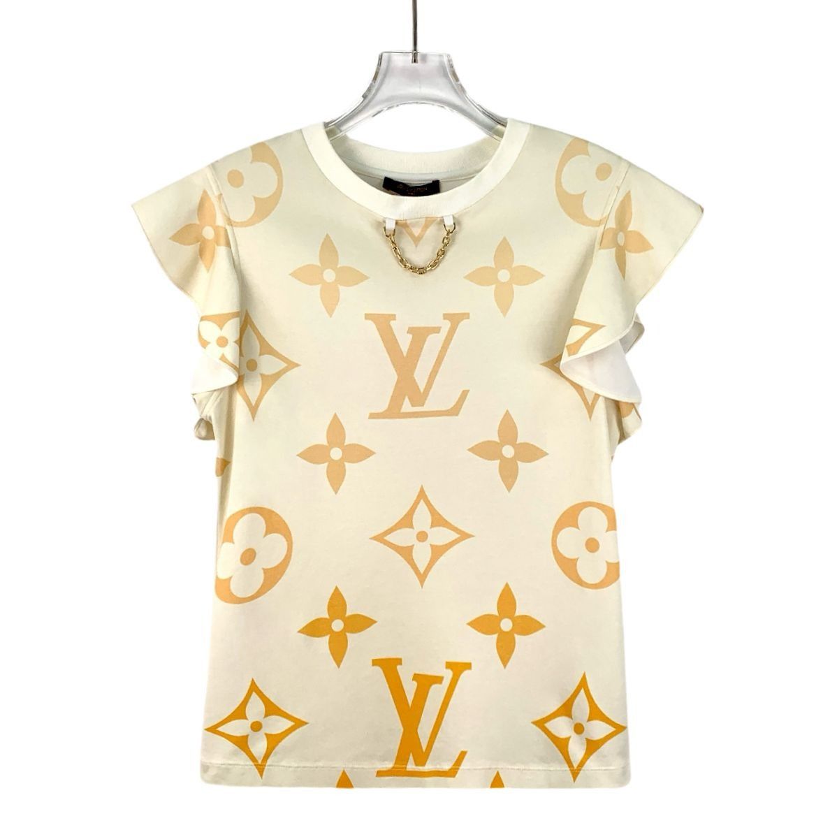 Louis Vuitton Louis Vuitton Beige Monogram Print Round-Neck Lace Sleeve Co Size S / US 4 / IT 40 - 1 Thumbnail