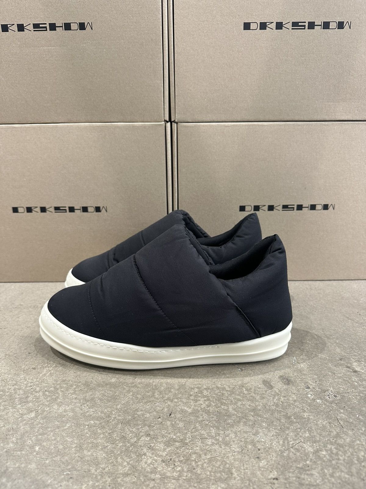 Rick Owens Drkshdw RICK OWENS - DRKSHDW Imbottite Puffer Sneaker Black Milk Size US 8 / EU 41 - 3 Thumbnail
