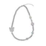 Jewelry × Vintage Vintage diamond-encrusted butterfly necklace Size ONE SIZE - 4 Thumbnail