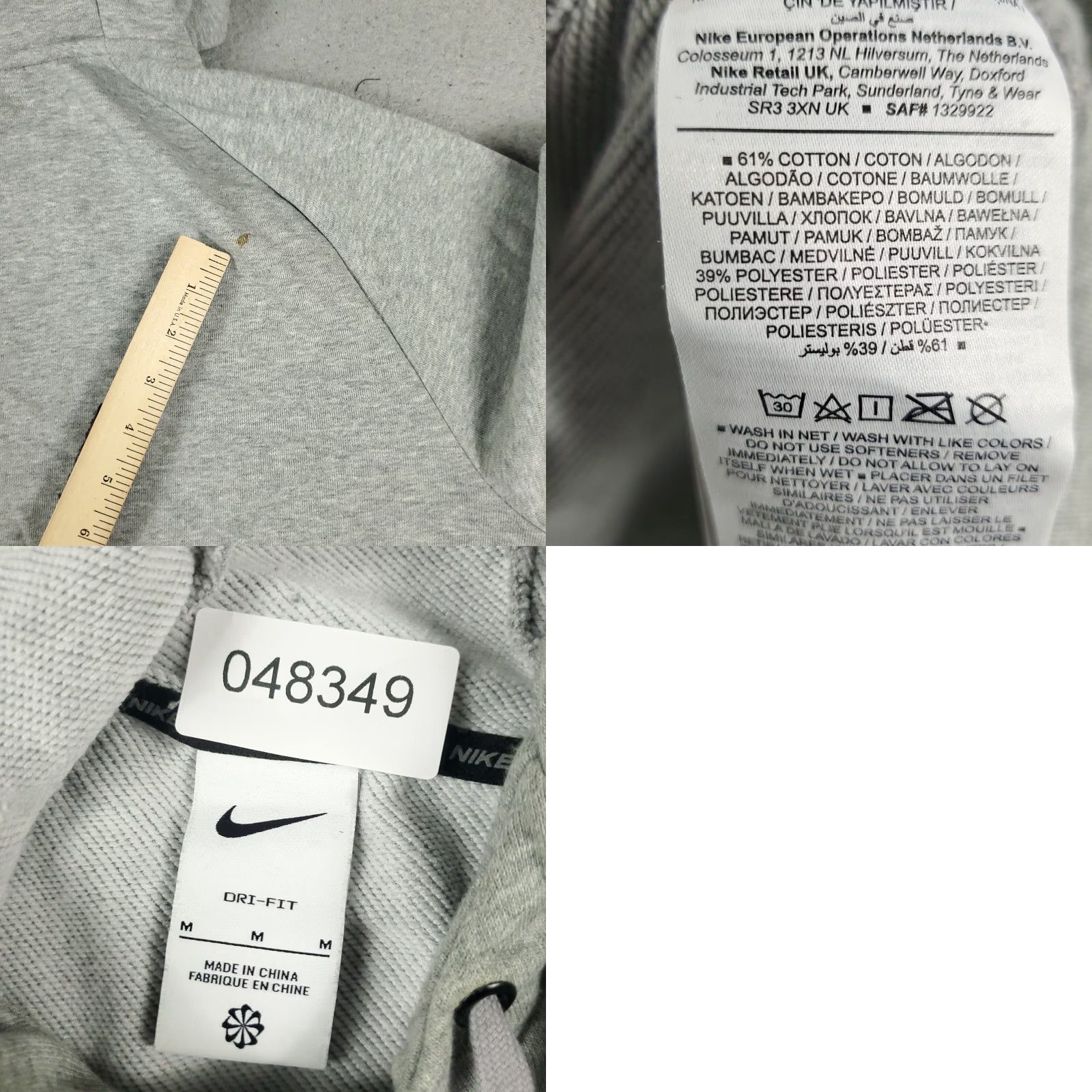 Nike Nike Sweater Mens Size Medium Gray Swoosh Hoodie Pullover Sweatshirt * Size US M / EU 48-50 / 2 - 8 Thumbnail