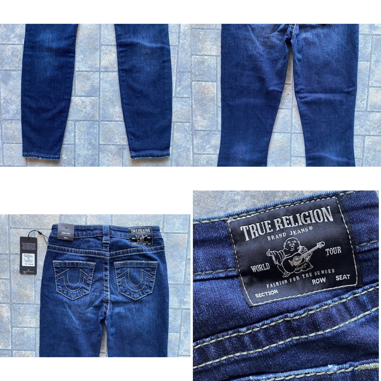 True Religion New True Religion Jennie Curvy Mid Rise Super Skinny Jeans Women’s Blue Size 24 Size 42" / US 20 - 9 Thumbnail
