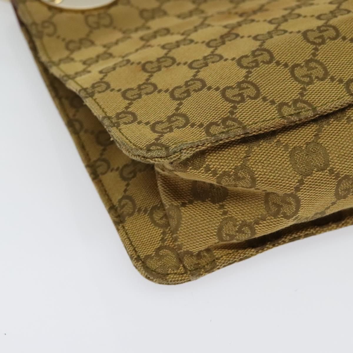 Gucci GUCCI GG Canvas Shoulder Bag Beige Gold Size ONE SIZE - 10 Thumbnail