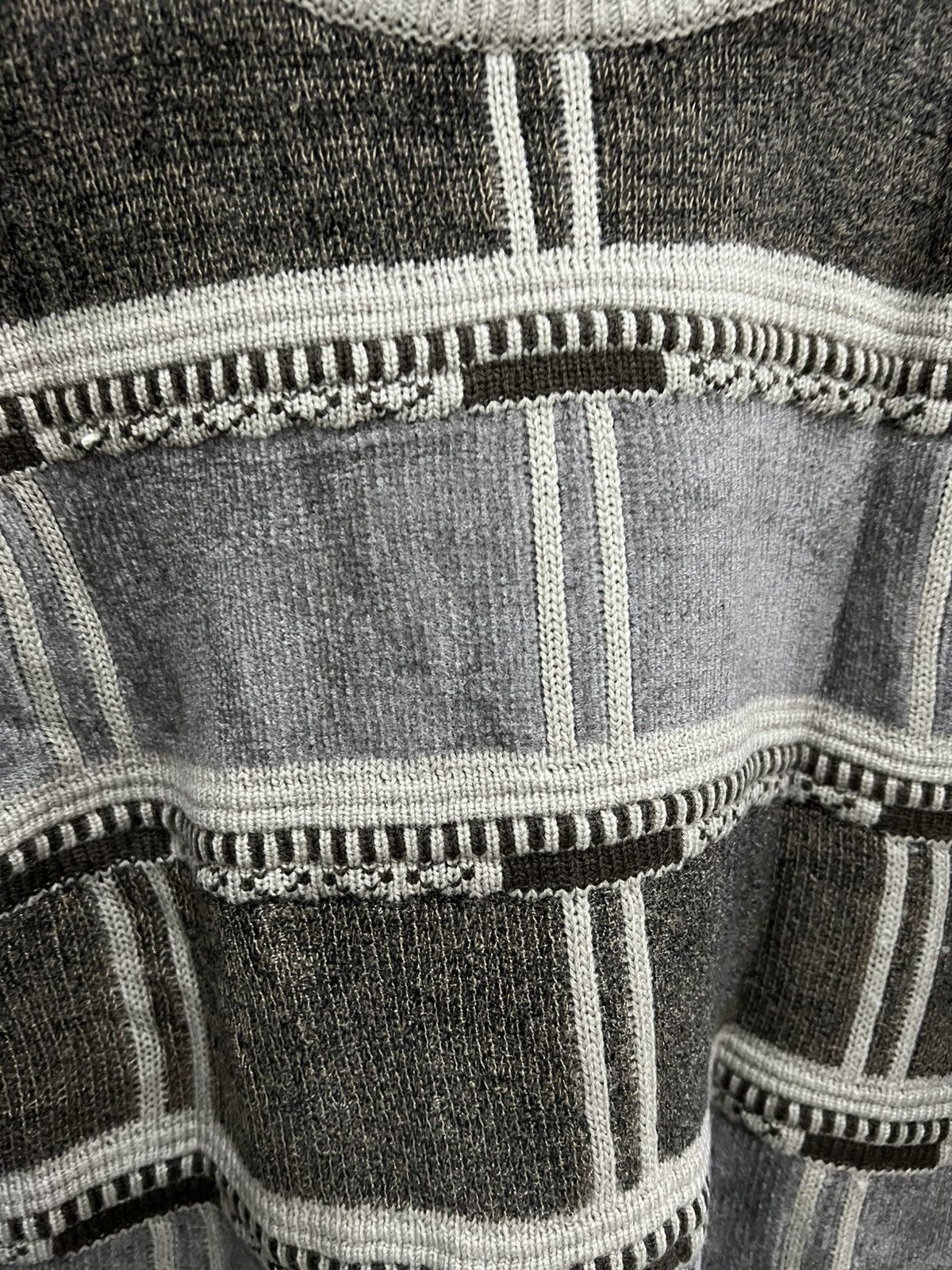 Japanese Brand ADEROS Textured Checkered Knit Sweater Retro Pullover Size US M / EU 48-50 / 2 - 4 Thumbnail
