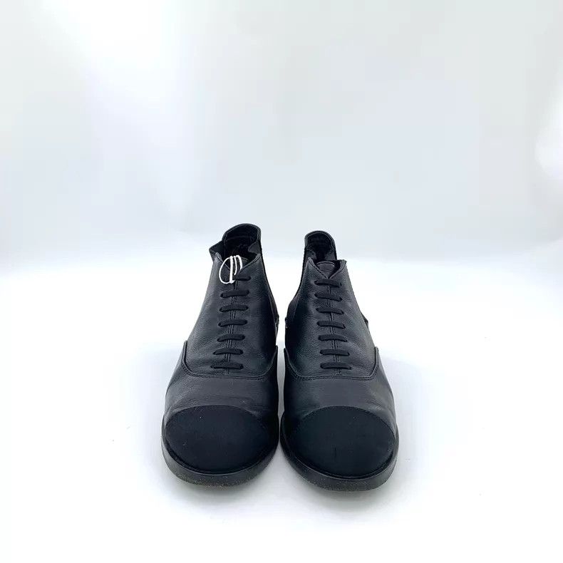 Chanel Chanel Black leather stitched round toe casual boots Size US 6 / IT 36 - 3 Thumbnail