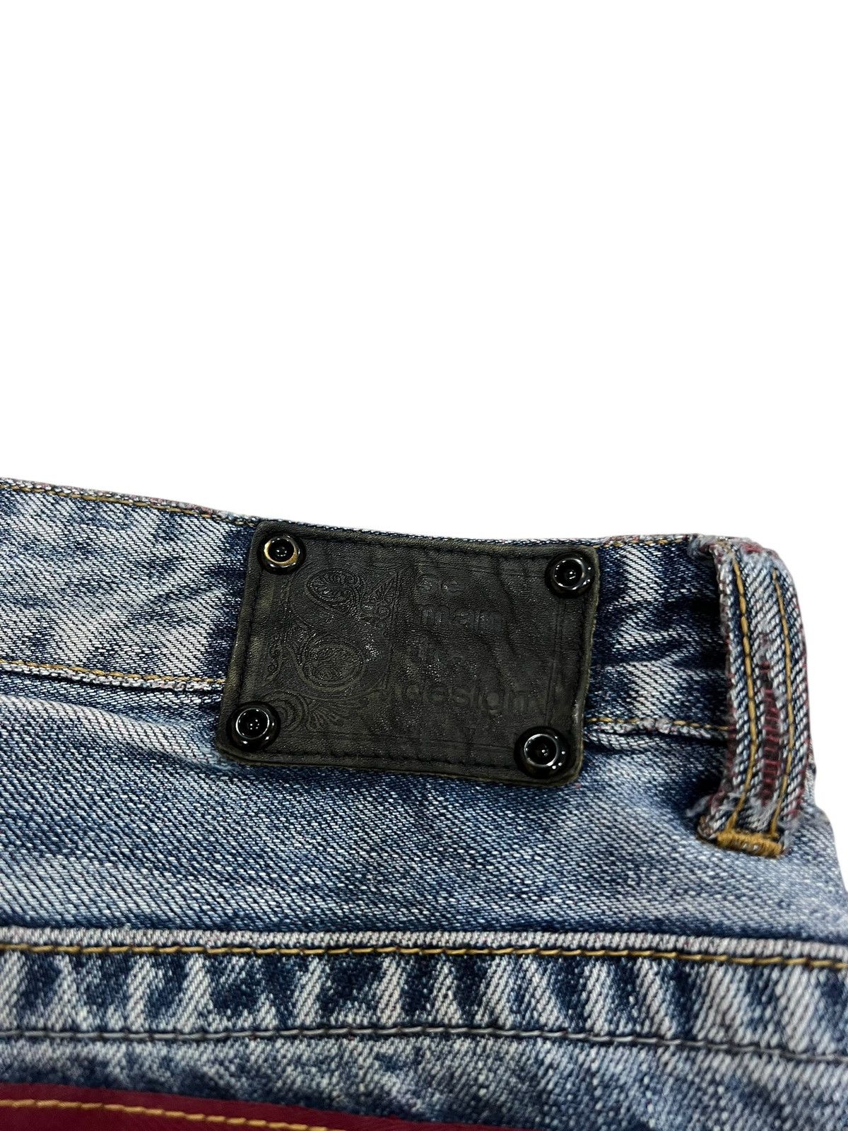 Japanese Brand Vintage Semantic Design Ditressed Flare Mudwash Jean Size US 31 - 18 Thumbnail