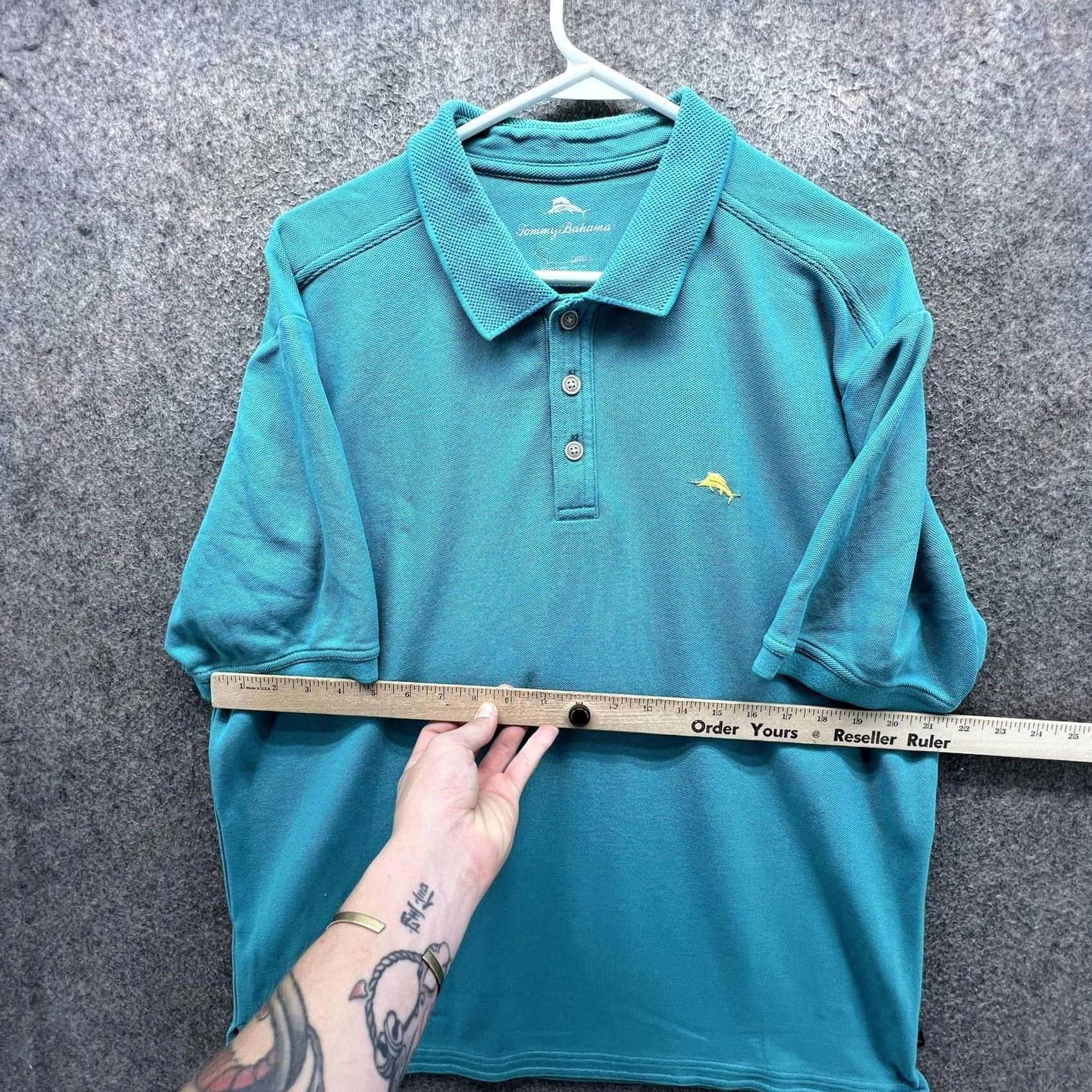 Tommy Bahama Tommy Bahama Polo Shirt Mens Large Blue Solid Marlin Logo Casual Supima Cotton Knit Short Sleeve Polo Shirt Mens L Graphic: Marlin Logo (No N/A) Size US L / EU 52-54 / 3 - 2 Thumbnail