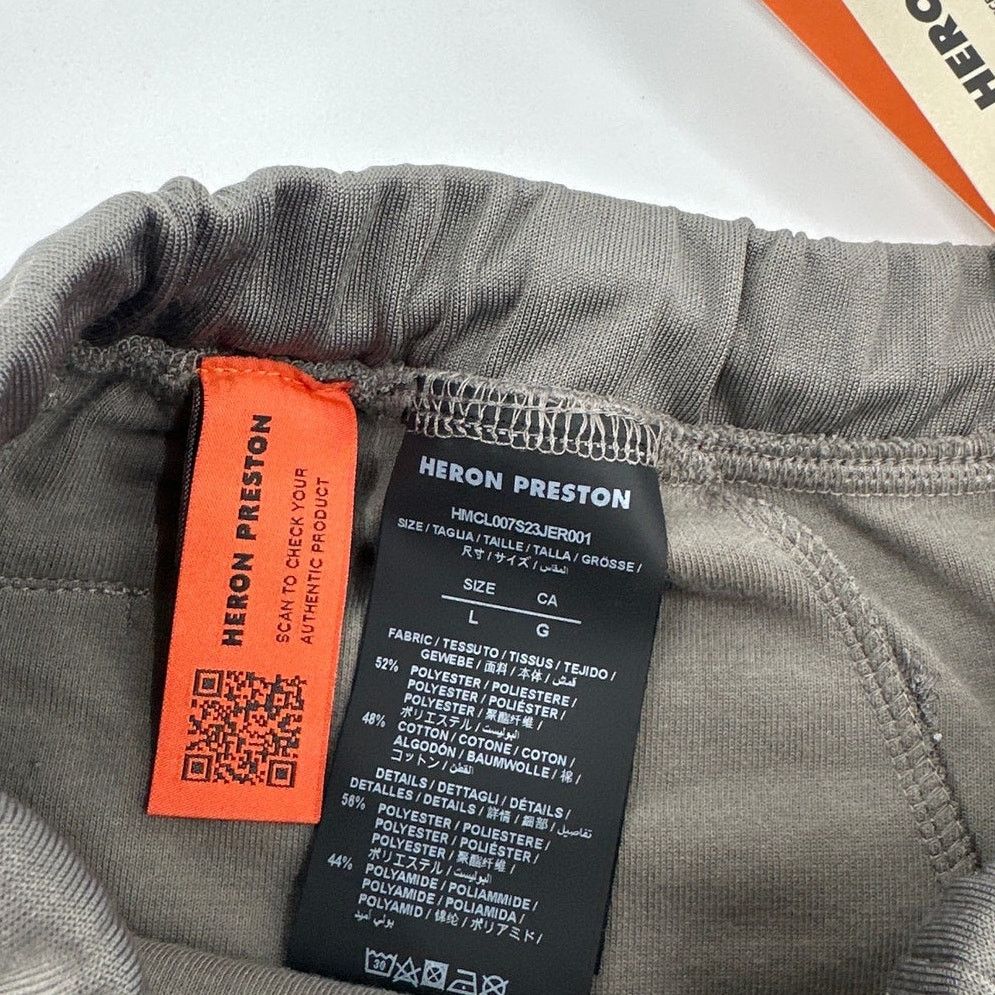 Heron Preston Heron Preston Men's Gray/Black Logo-Patch Track Shorts S L Size US 36 / EU 52 - 6 Thumbnail