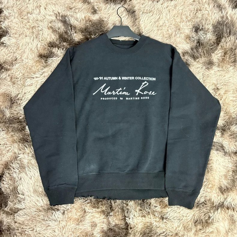 Martine Rose Martine Rose Black Script Logo Sweatshirt - dmc Size US XL / EU 56 / 4 - 1 Thumbnail