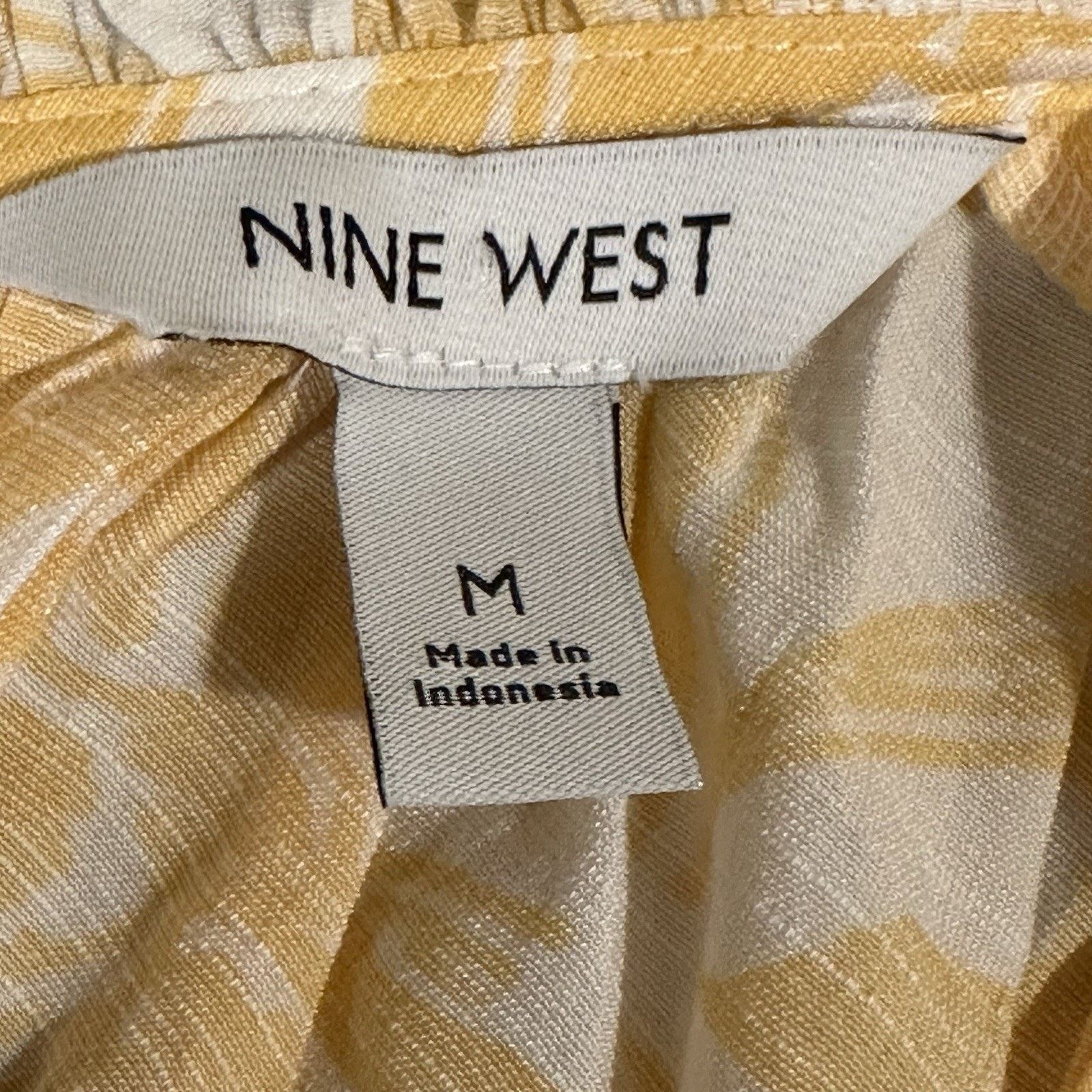 Nine West Nine West Yellow Floral Ruffle Blouse | Medium Cottagecore Size M / US 6-8 / IT 42-44 - 6 Thumbnail
