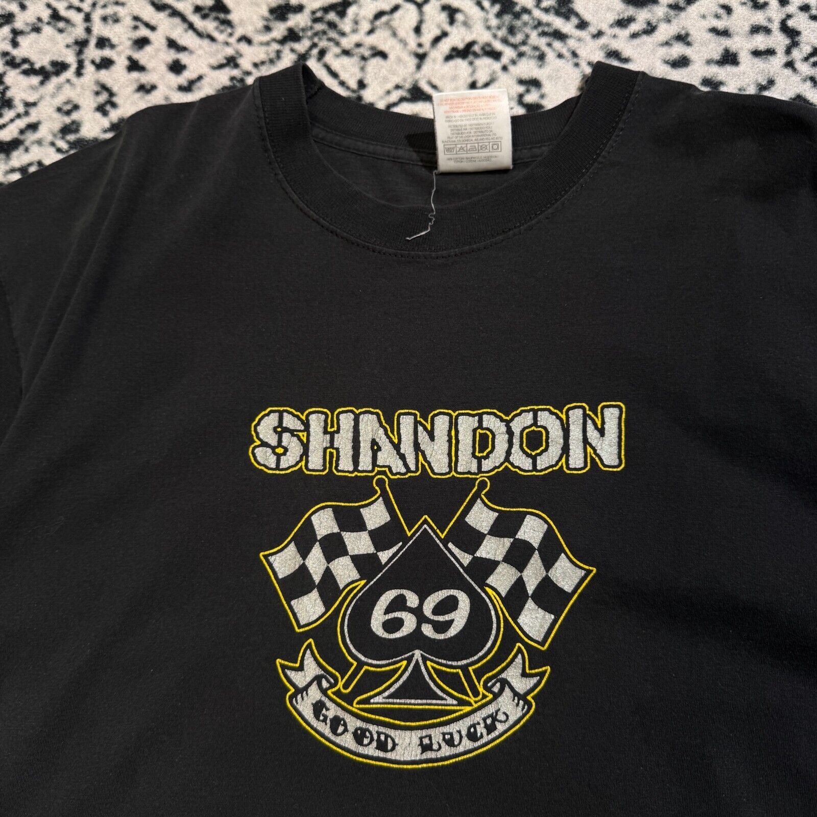 Vintage Vintage Black Cotton T-Shirt Size L Shandon Y2K 69 Team Size US L / EU 52-54 / 3 - 8 Thumbnail