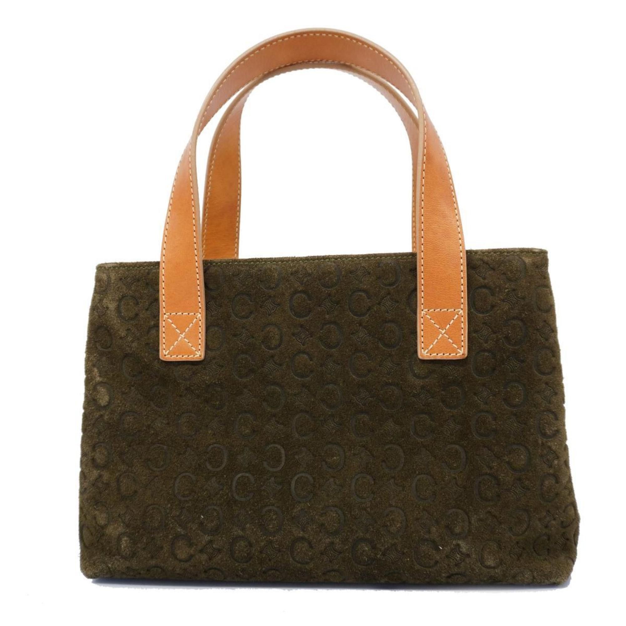 image of Celine Handbag C Macadam Suede Khaki Light Brown Ladies, Women's