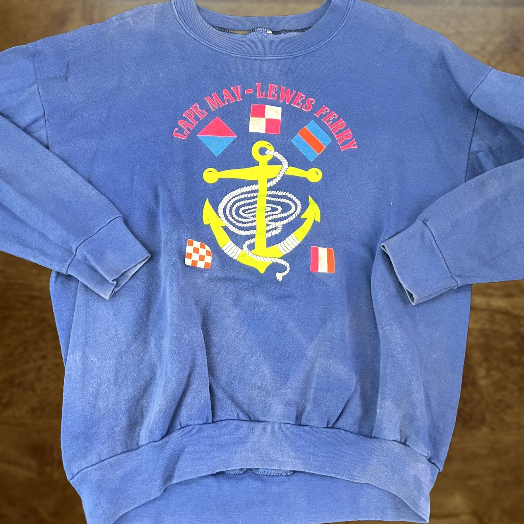 Nautica Cape May-Lewes Ferry Sweatshirt Mens XL Blue Anchor Graphic Nautical Fleece Size US XL / EU 56 / 4 - 1 Thumbnail