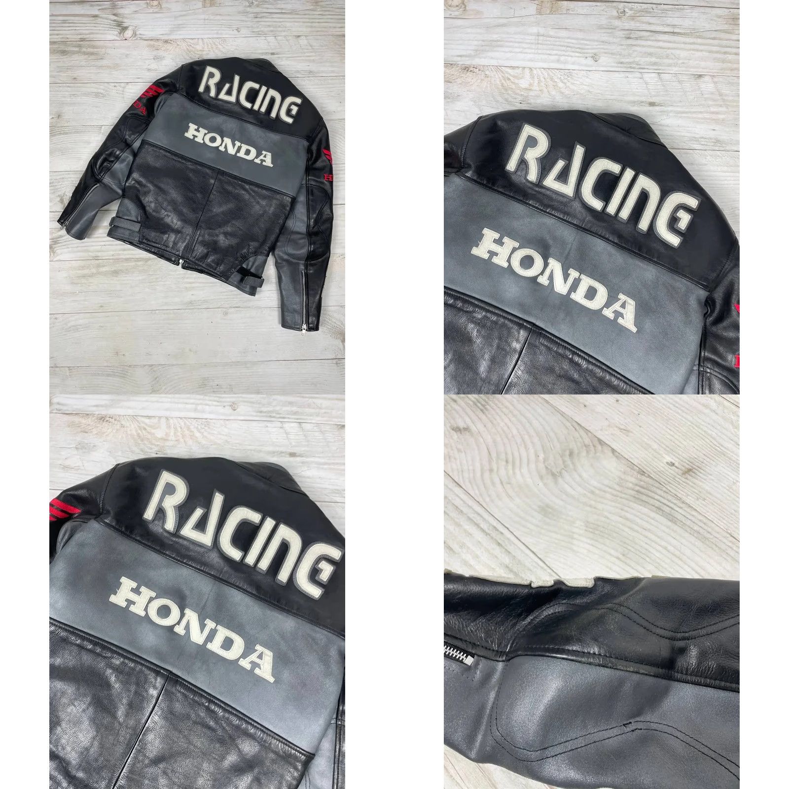Honda VINTAGE Honda Racing Leather Motorcycle Jacket Moto Men XS Black Jacket Size US XS / EU 42 / 0 - 10 Thumbnail