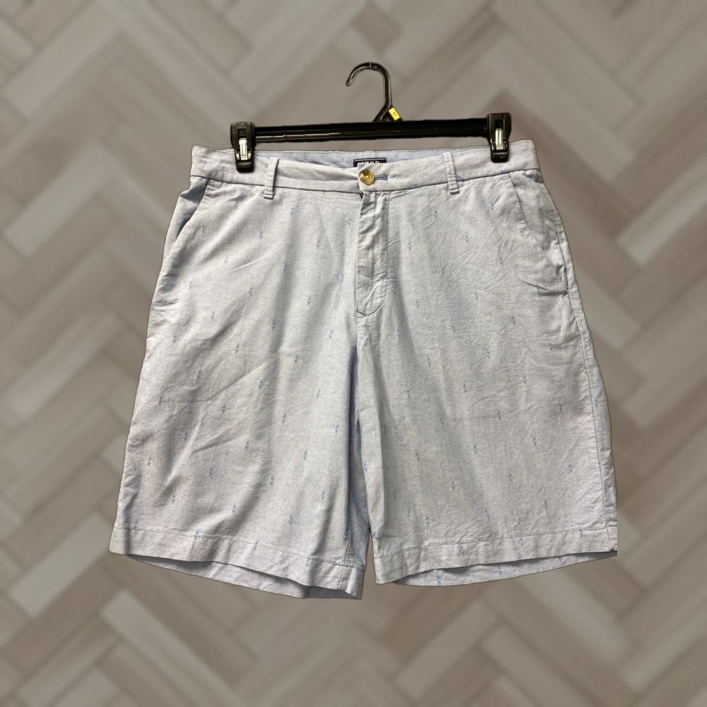 Izod IZOD Shorts Men’s Performance Flat Front Casual Cotton Blend Blue 32 Adult Regular Inseam 9.5" Logo Hula Print Men’s Size US 32 / EU 48 - 1 Thumbnail