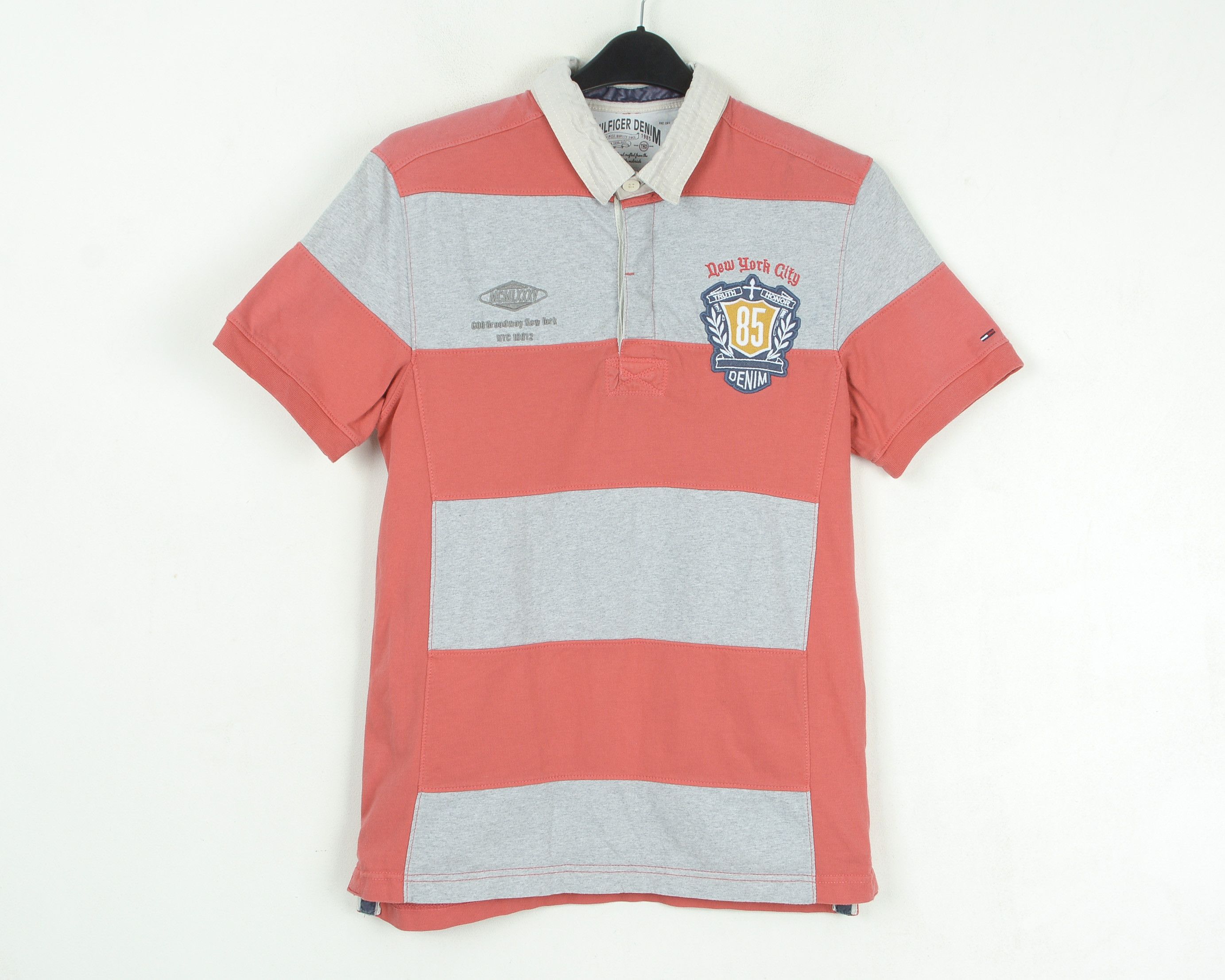Tommy Hilfiger HILFIGER DENIM Shirt Stripe Short Sleeved Top M Size US M / EU 48-50 / 2 - 1 Thumbnail