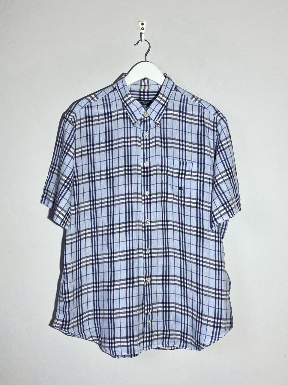 Burberry Burberry London All Over Checked Linen Shirt Rare Item Size US L / EU 52-54 / 3 - 1 Thumbnail