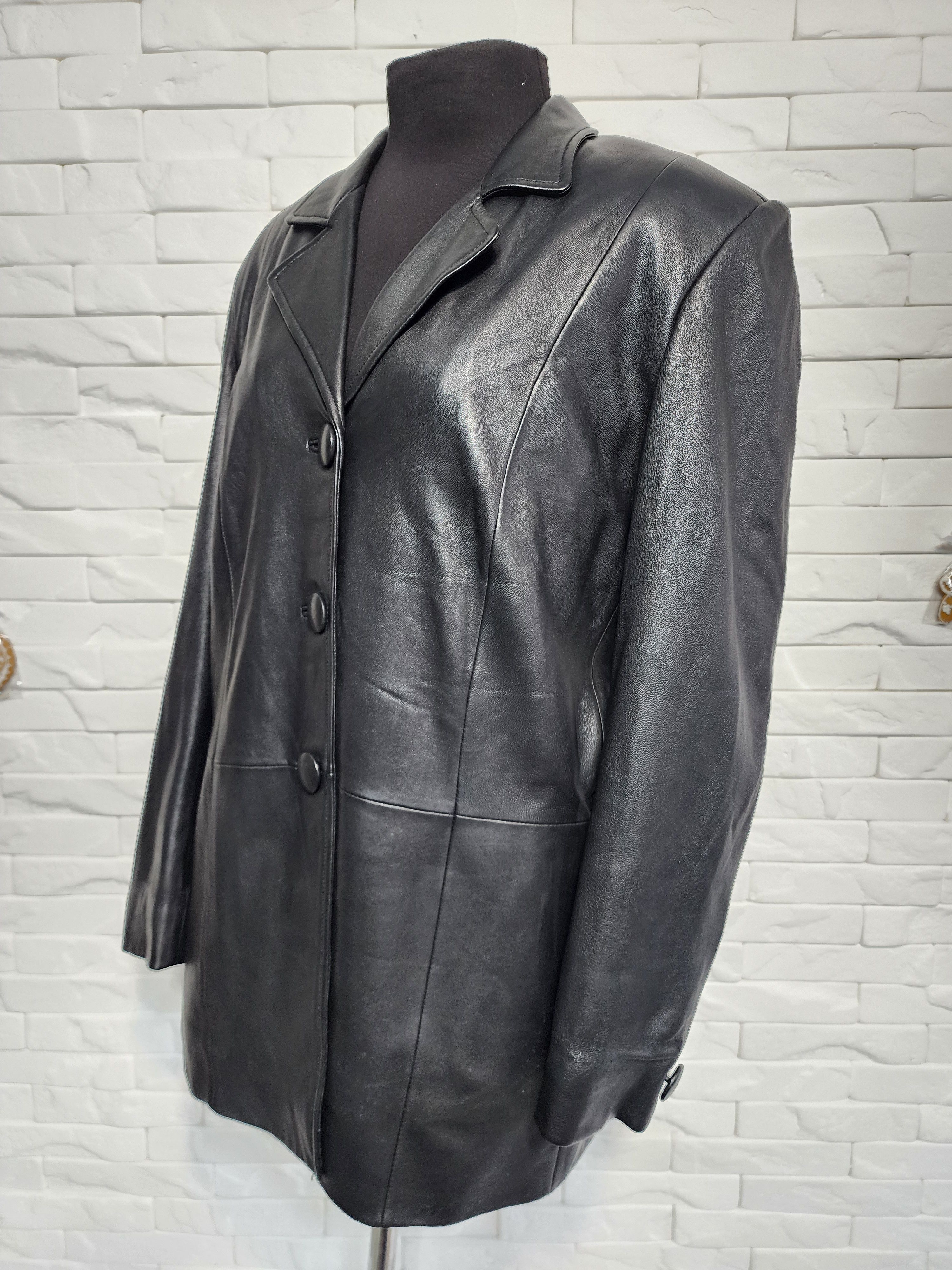 Other Black Genuine Leather Jacket: Size XL. Size XL / US 12-14 / IT 48-50 - 2 Thumbnail
