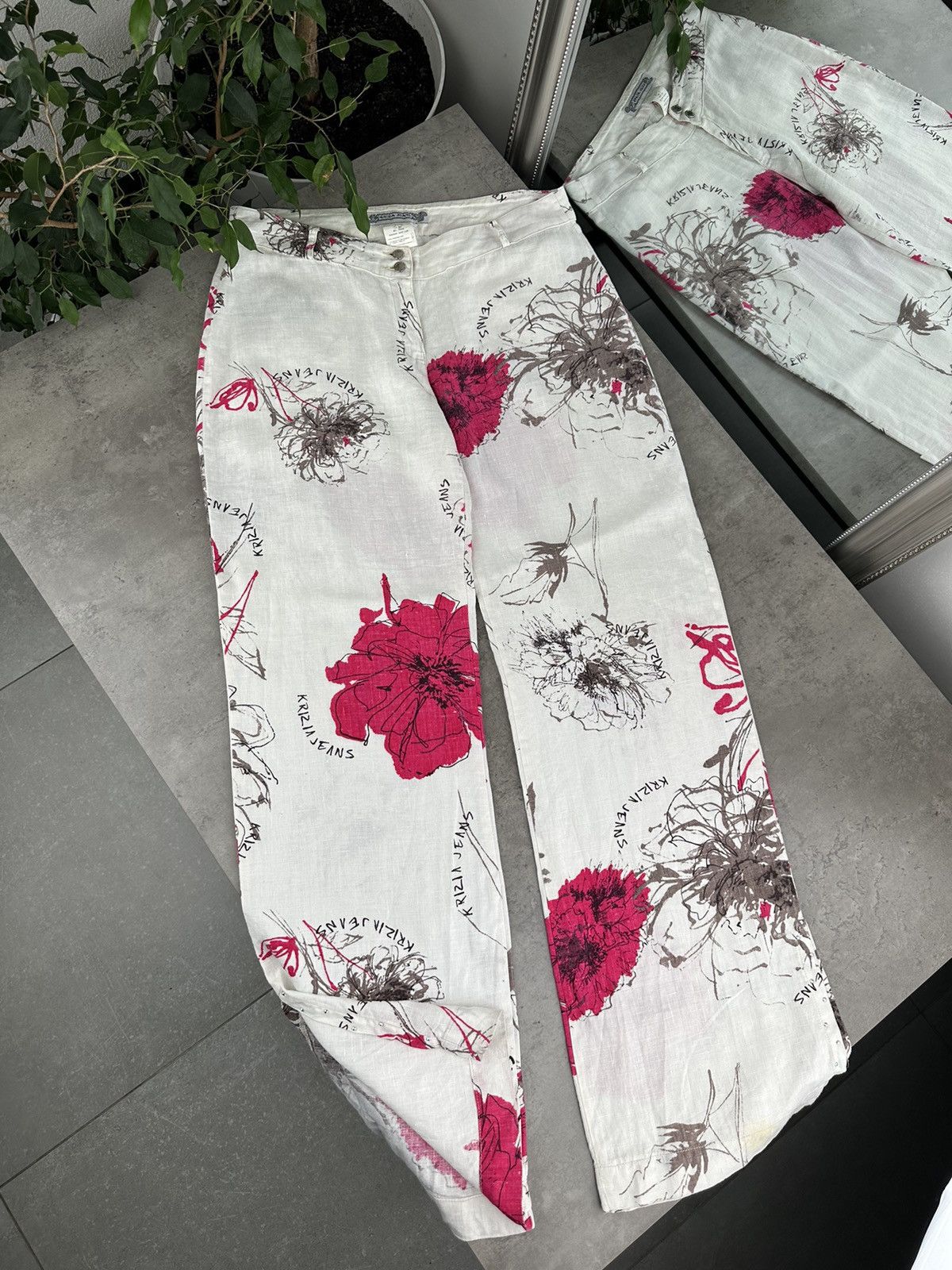 Krizia Uomo Krizia Jeans Multicolor Linen Pants Size US 34 / EU 50 - 1 Thumbnail