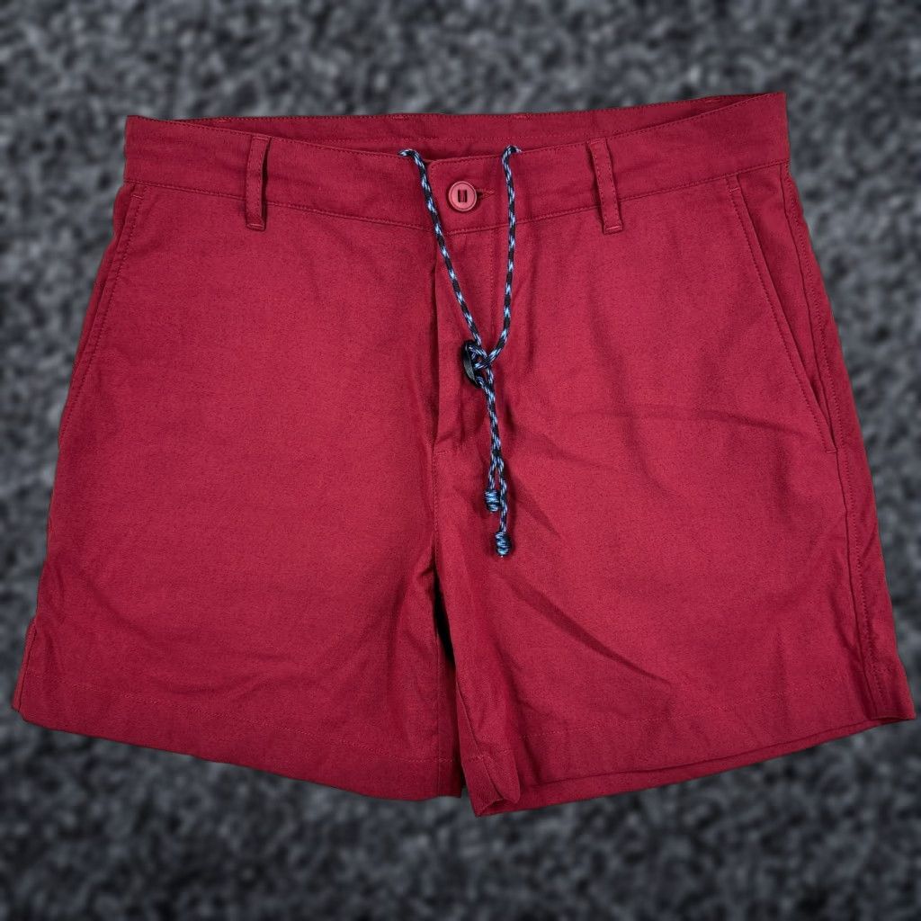 OUTLIER Shorts Mens 31 Dark Red Nylon Spandex Chino Stretch 5.5 Inseam Flat Front Pocket Regular Size 31