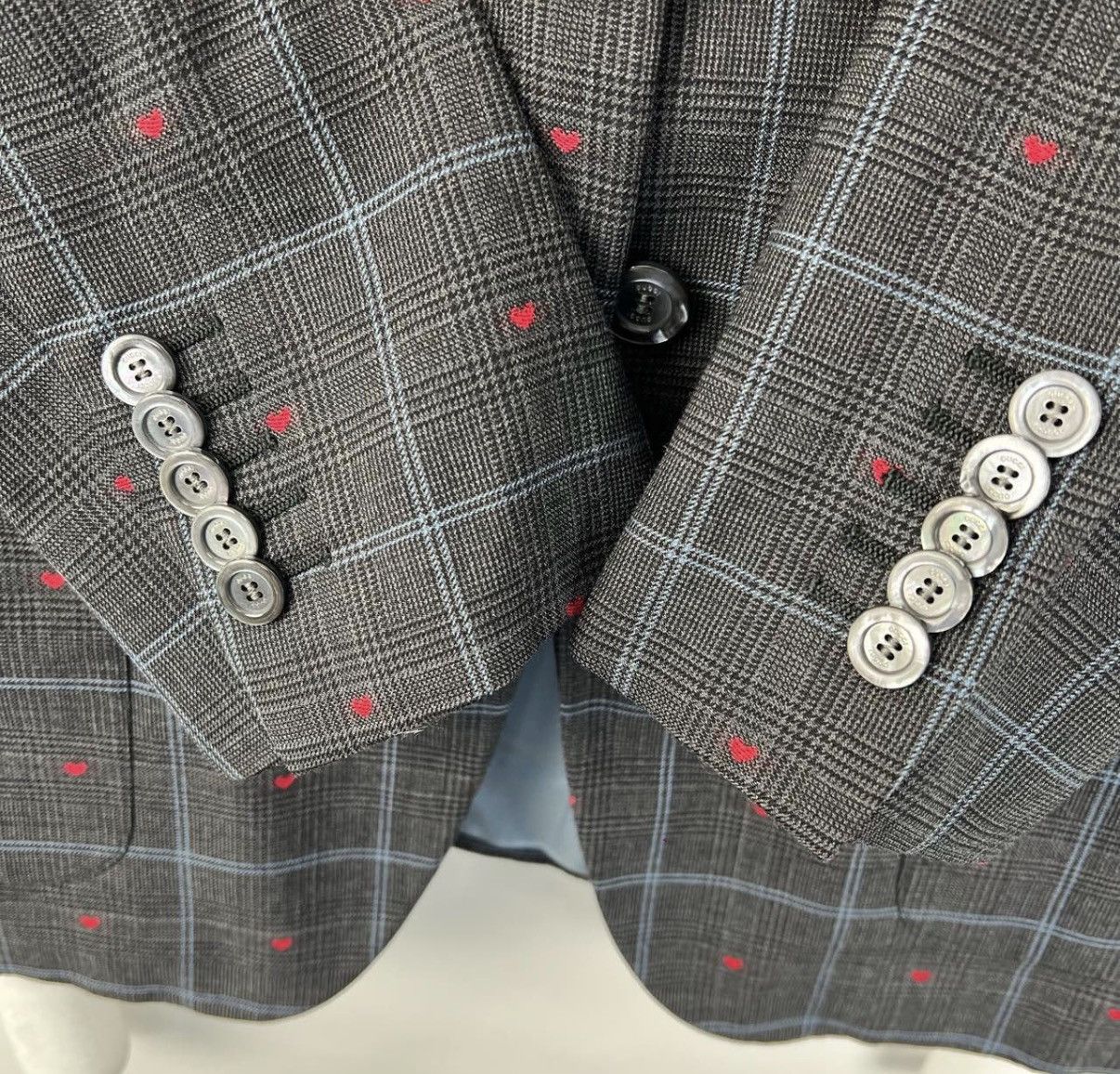 Gucci Gucci/Heart Embroidered Plaid Blazer K12 Size S / US 4 / IT 40 - 6 Thumbnail