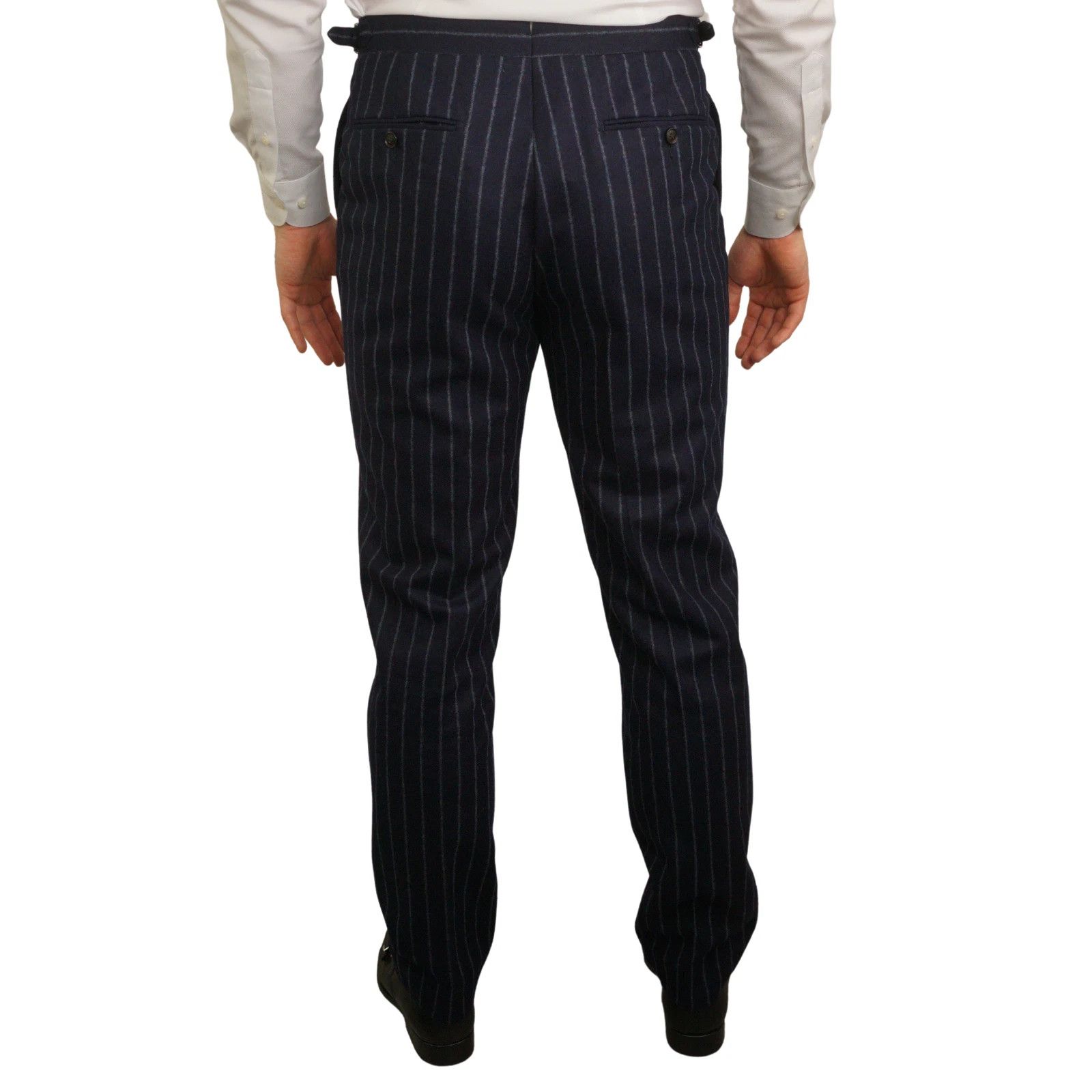 Suitsupply Men Suitsupply Suit Navy Blue Pinstripe Vitale Barberis US40 Size 40R - 8 Thumbnail