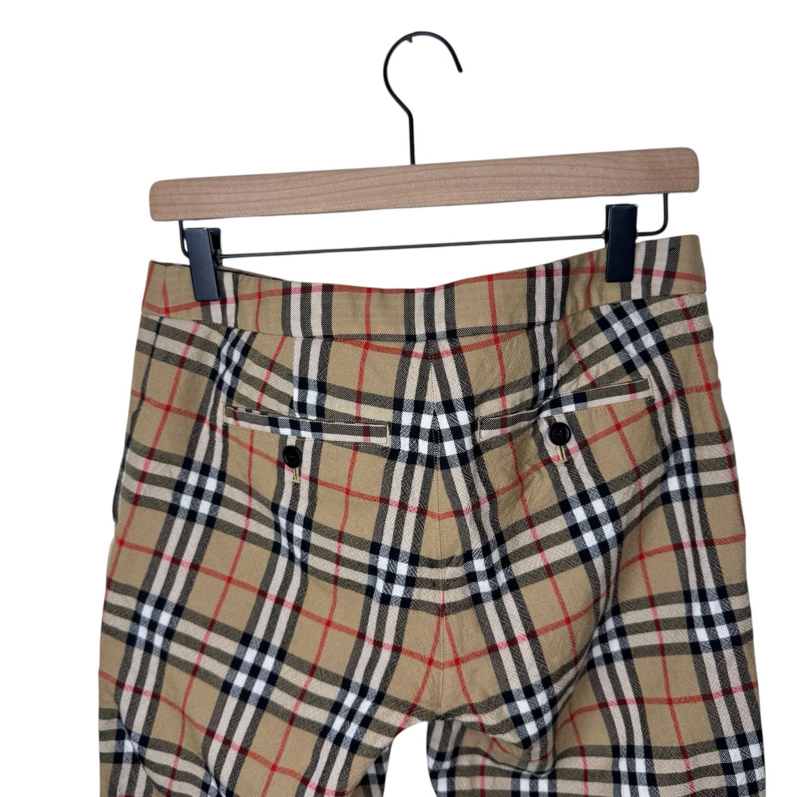 Burberry BURBERRY London 100% Wool Plaid Low Rise Ankle Pants Size 28" / US 6 / IT 42 - 2 Thumbnail