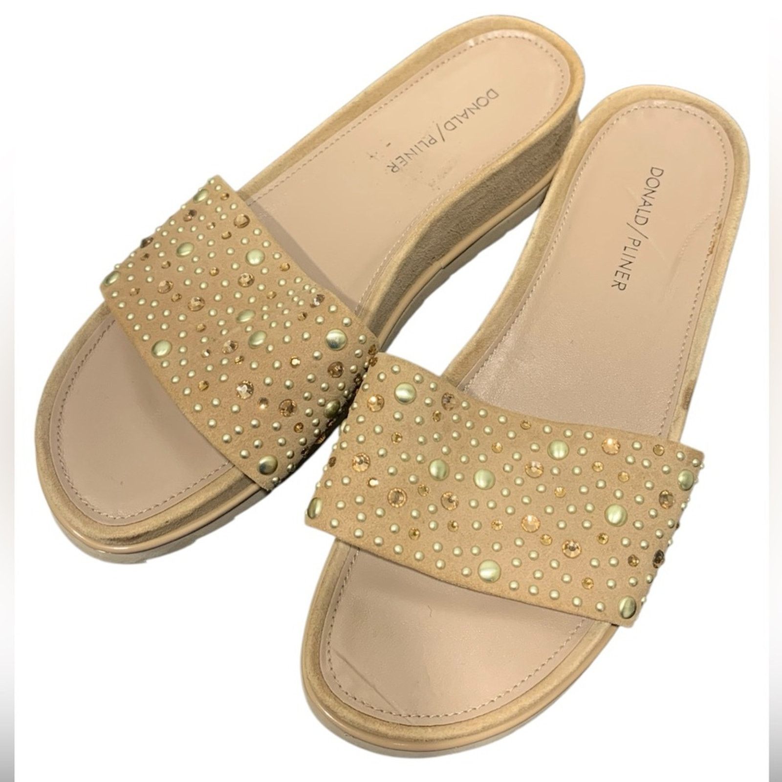 Donald Pliner Donald J. Pliner Cava Suede Studded Slide SZ 9 Size US 9 / IT 39 - 1 Thumbnail