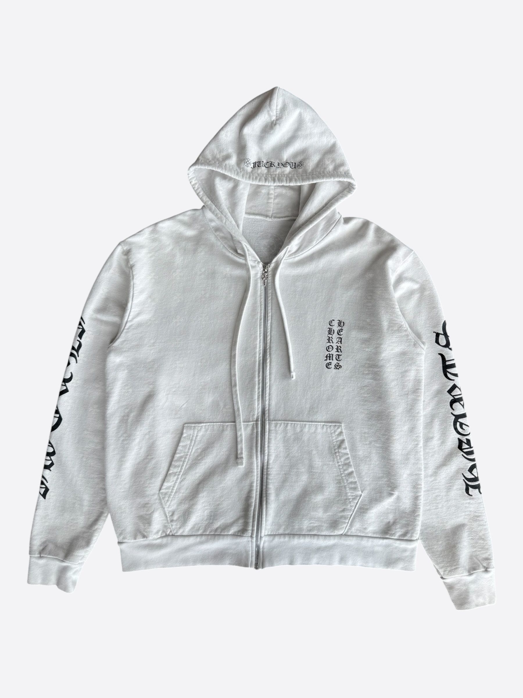 Chrome Hearts White & Black Cross Jacquard Horseshoe Logo Zip Up Hoodie Size US S / EU 44-46 / 1 - 1 Thumbnail