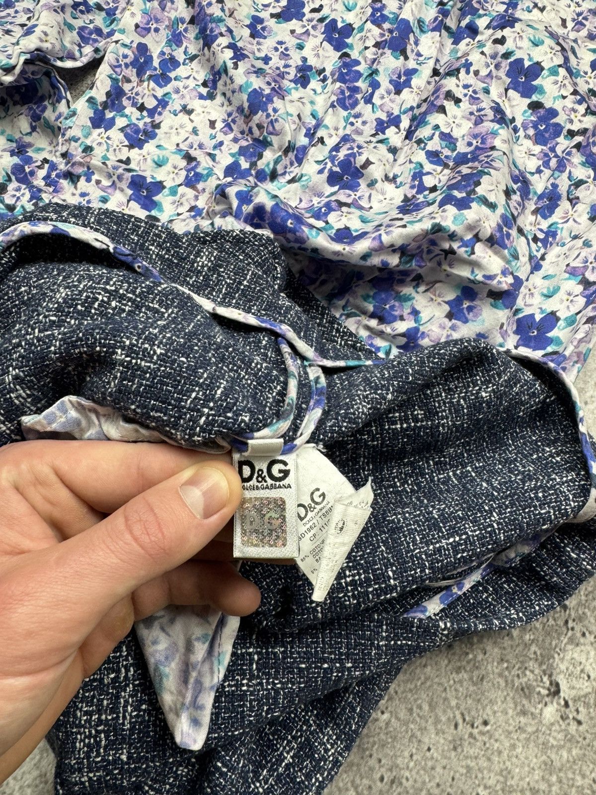 Dolce & Gabbana Dolce Gabbana D&G Floral Tweed Shirt/Skirt Dressed Rare Size S / US 4 / IT 40 - 15 Thumbnail