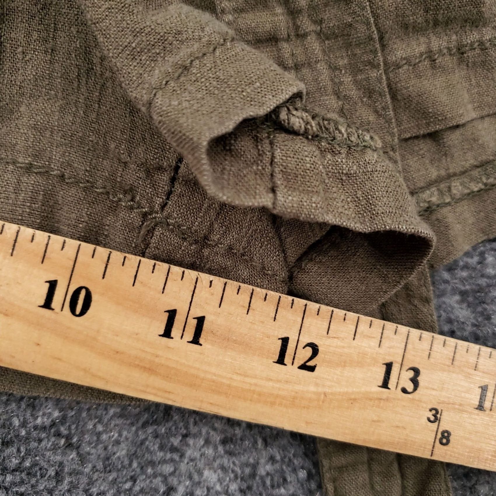 Vintage April Kiss Shorts Womens S Small Brown Linen Blend Paperbag Waist Tie Beach Shorts Size 28" / US 6 / IT 42 - 4 Thumbnail
