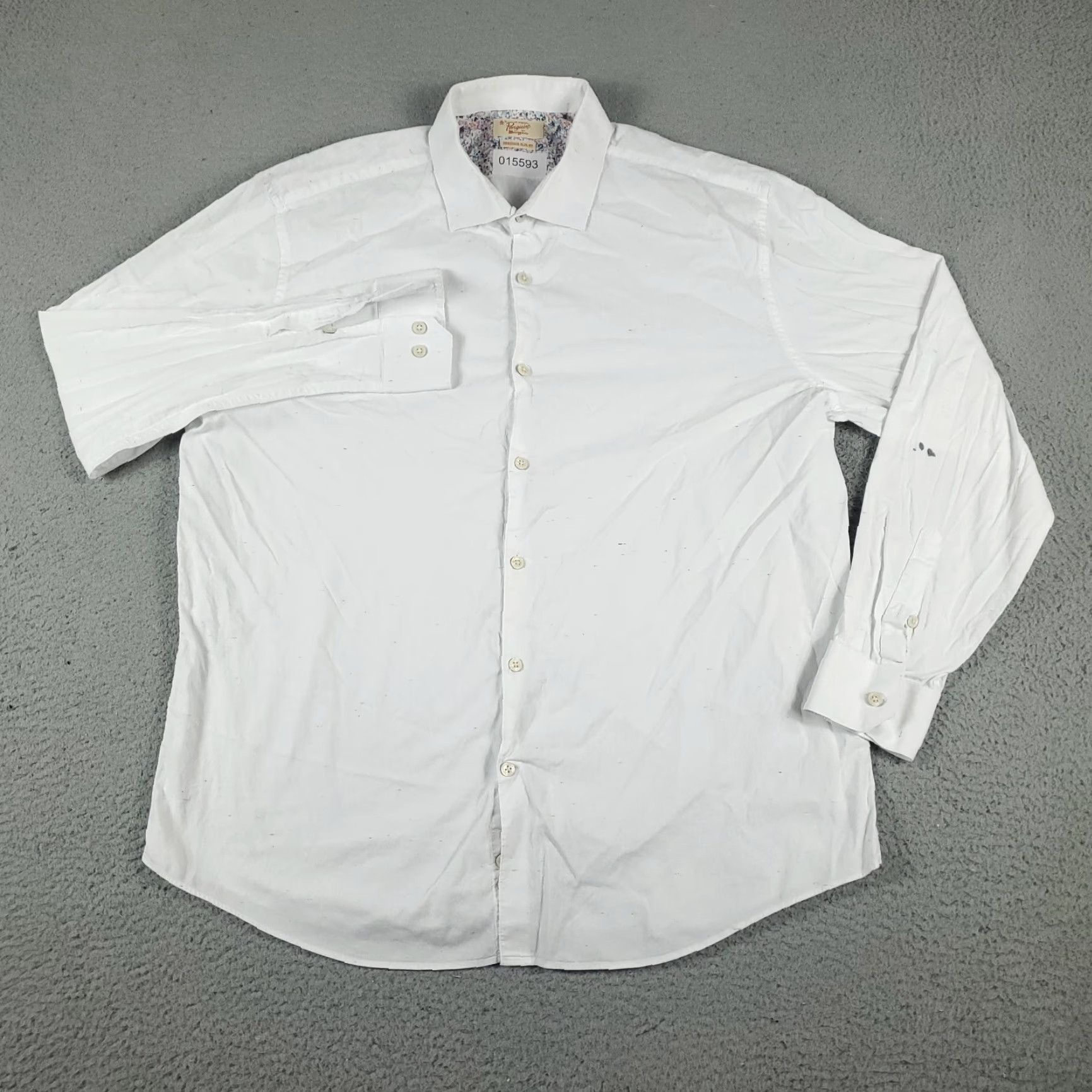 Original Penguin VINTAGE Original Penguin Shirt Mens 17.5 White Slim Fit Button-Up Long Sleeve - 34/35 Size US XL / EU 56 / 4 - 2 Thumbnail