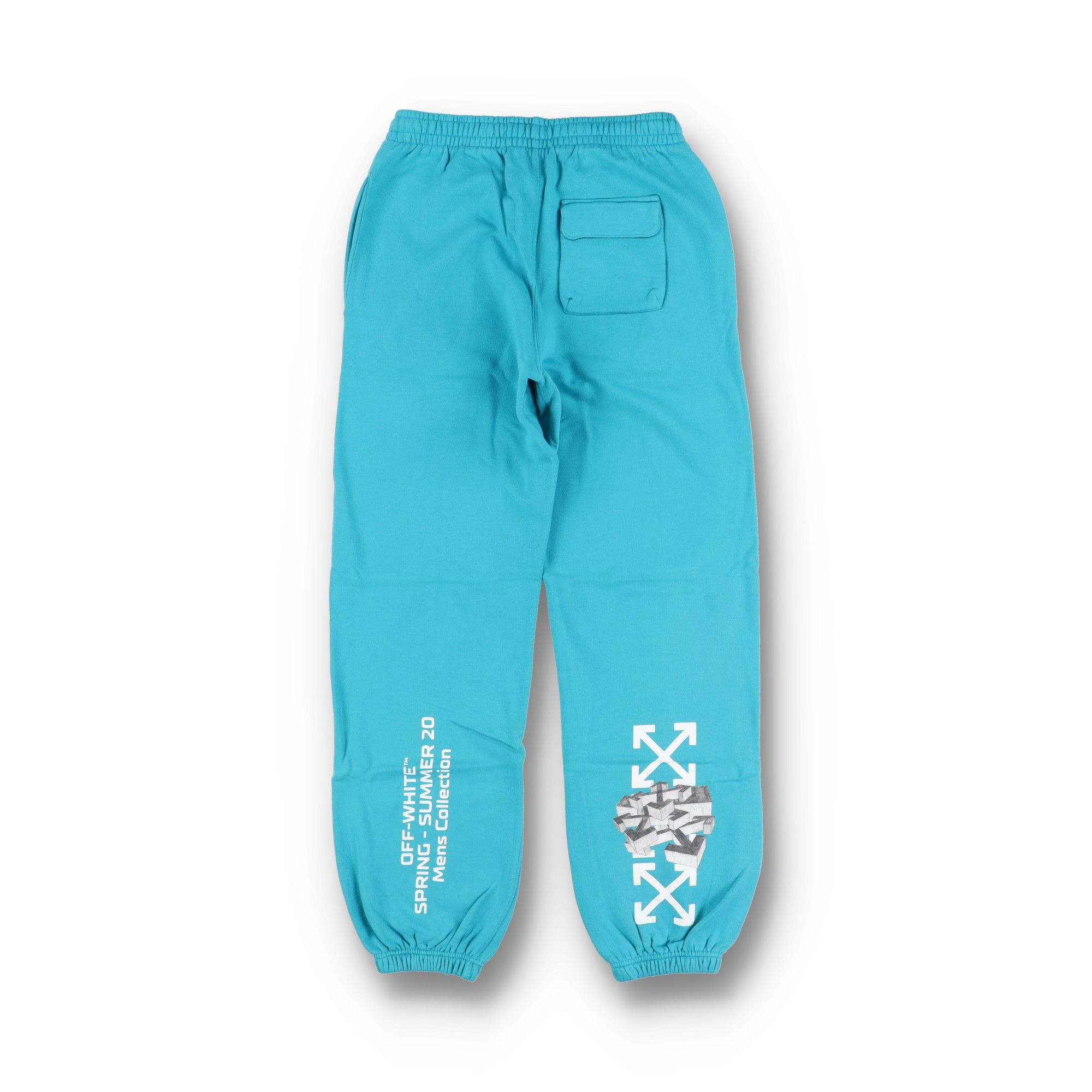Off-White Petrol Blue Wavy Line Logo Arrows Sweatpants Size US 32 / EU 48 - 8 Thumbnail