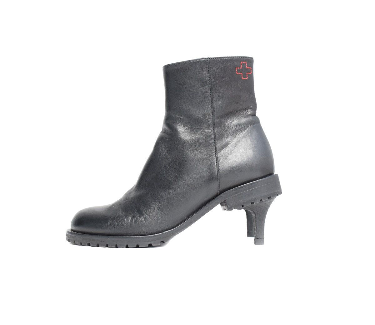 image of A F Vandevorst A.f. Vandevorst Leather Boots Heel Shoes in Black, Women's (Size 8)