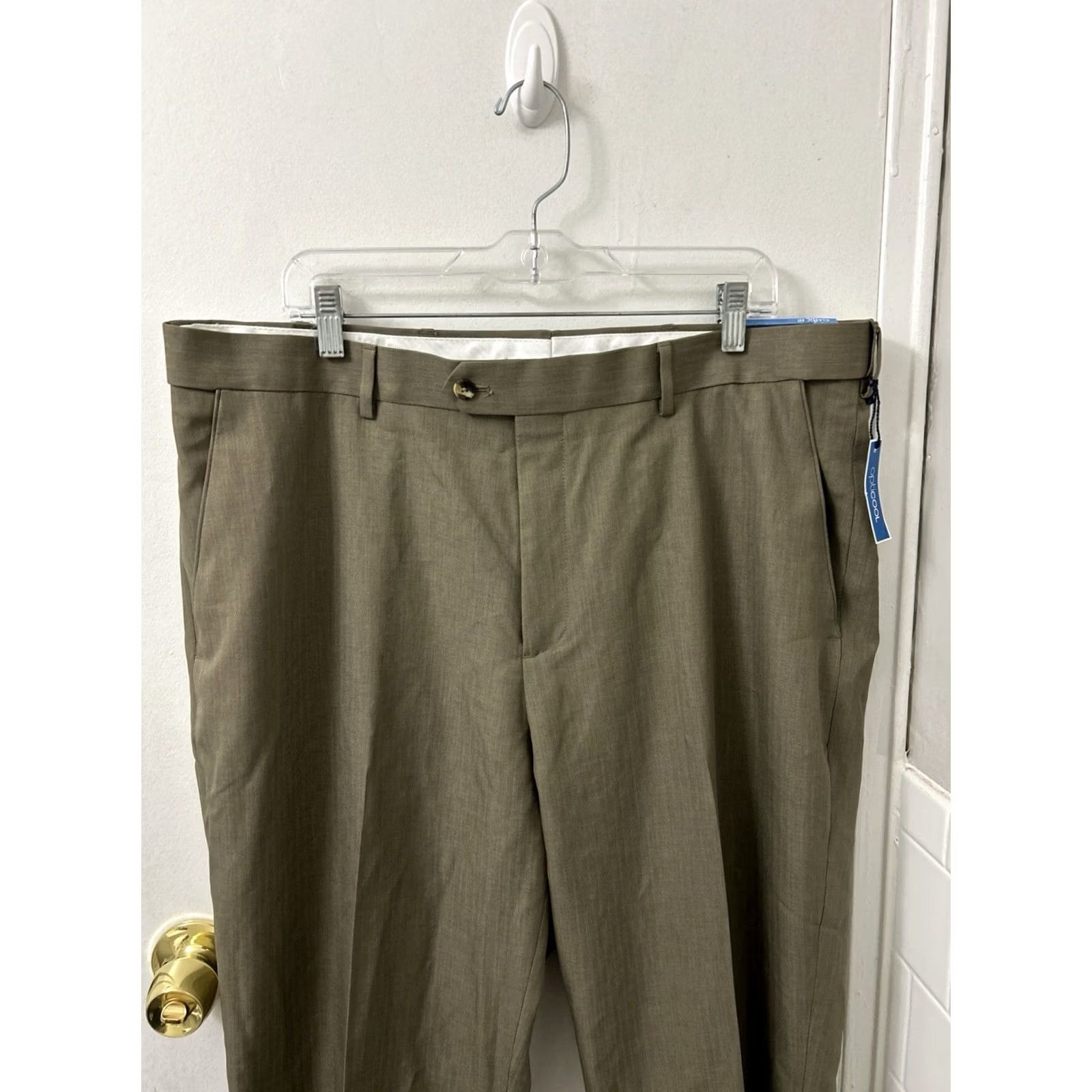 Croft & Barrow Croft & Barrow True Comfort Dress Pants Mens 40x30 Olive Brown Herringbone NWT Size US 40 / EU 56 - 7 Thumbnail