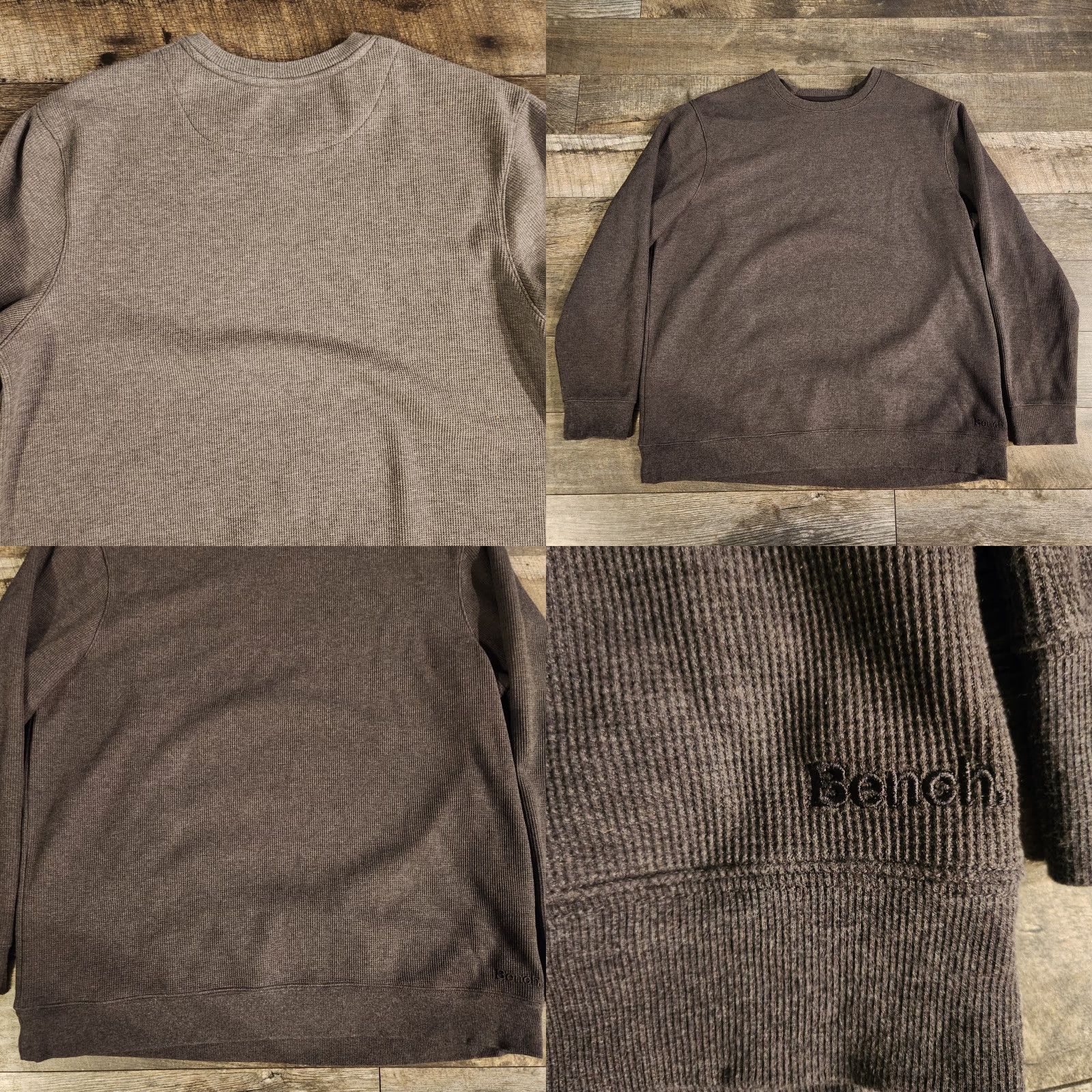 Bench Bench Crew Neck Waffle Knit Thermal Shirt Mens XL Gray Lot Of 2 Size US XL / EU 56 / 4 - 8 Thumbnail