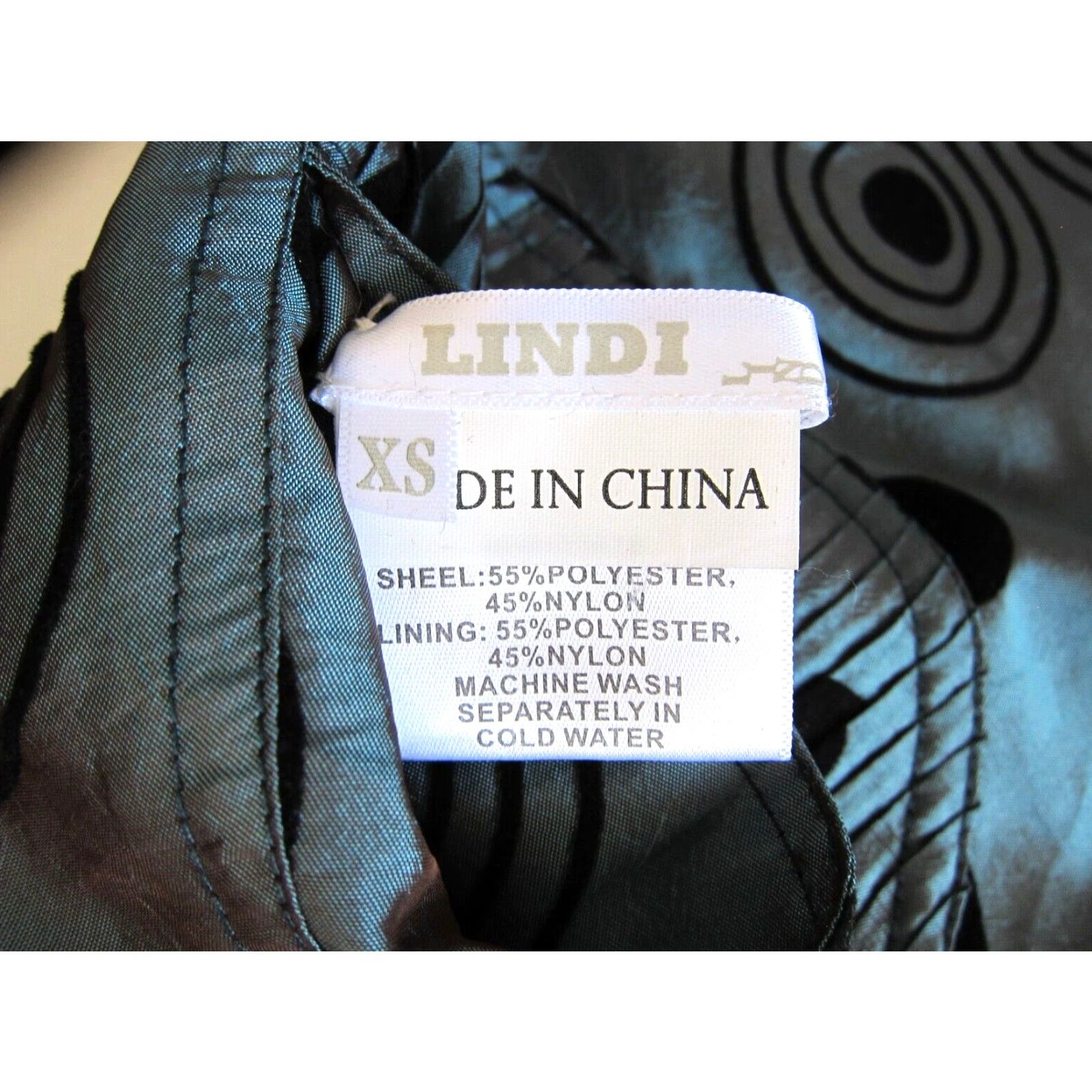Vintage LINDI Green Black Polk Dot Pocket Hooded Reversible Jacket Pea Coat Women XS Size XS / US 0-2 / IT 36-38 - 3 Thumbnail