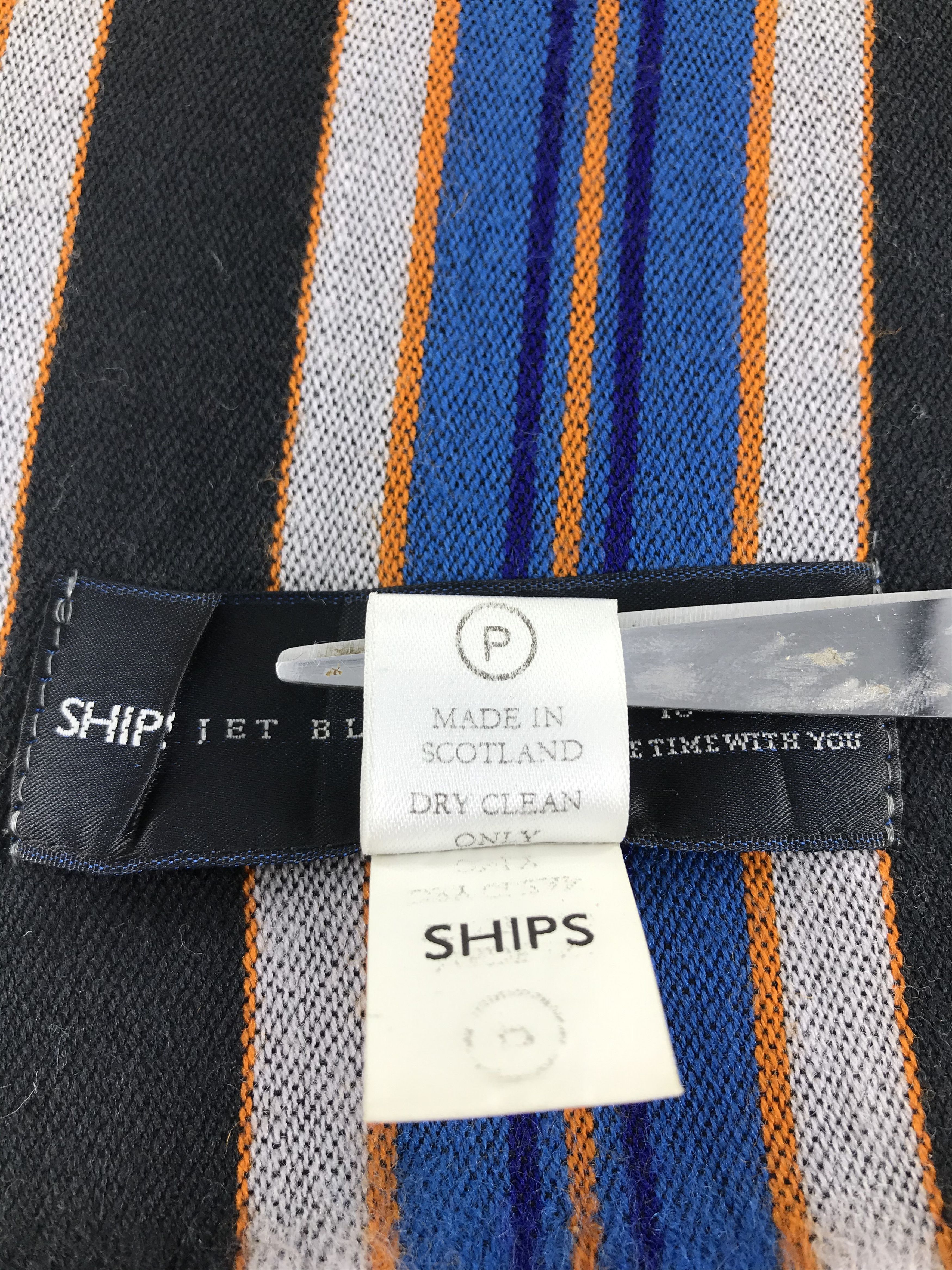 Ships Jet Blue Ships Jet Blue Striped Wool Scarf Muffler V237 Size ONE SIZE - 5 Thumbnail