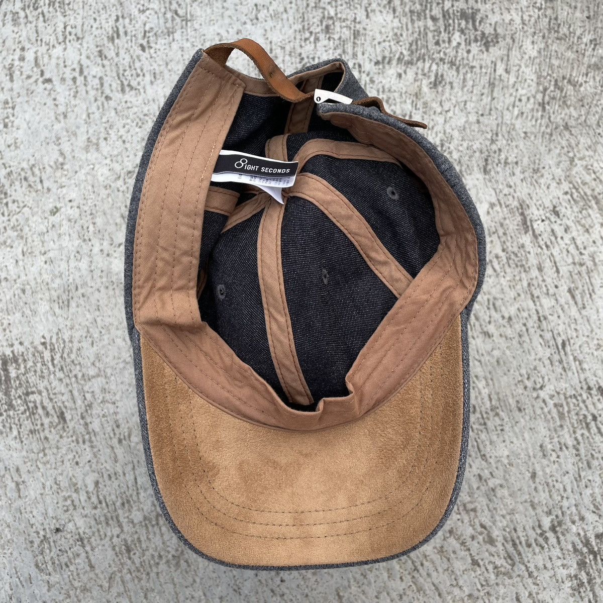 Japanese Brand Blank gray unique fabric hat with brown under visor Size ONE SIZE - 9 Thumbnail