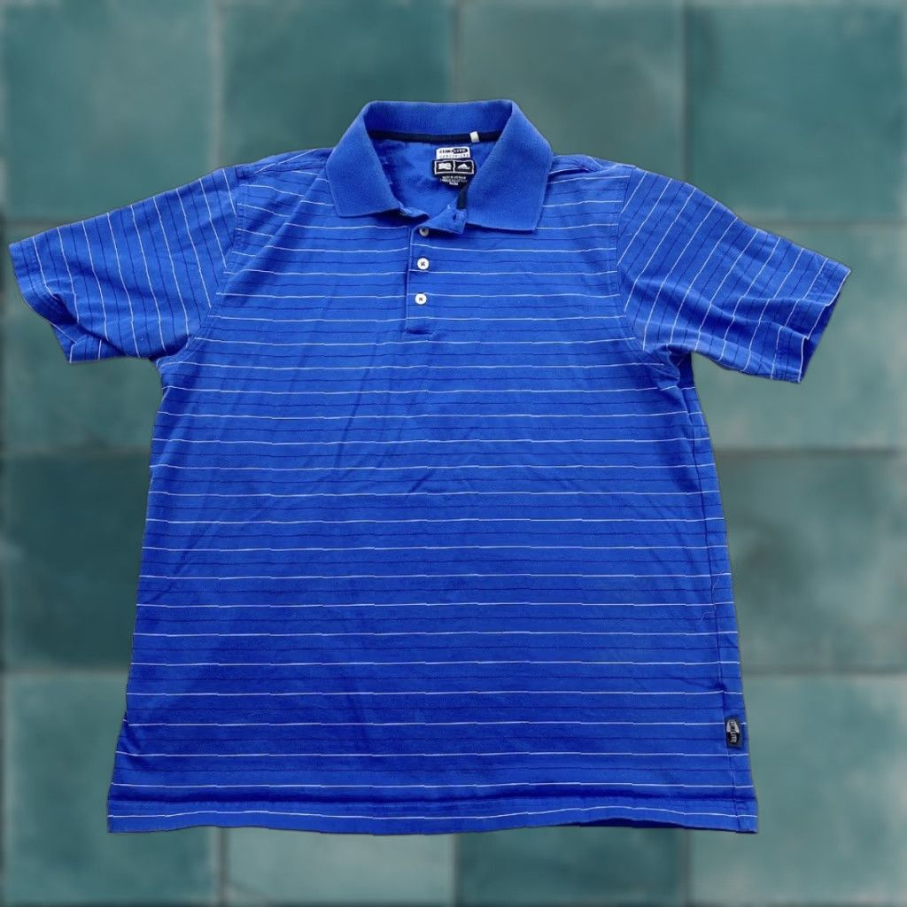 Adidas Adidas Golf Polo Shirt Mens Medium Striped Blue Climalite Size US M / EU 48-50 / 2 - 1 Thumbnail