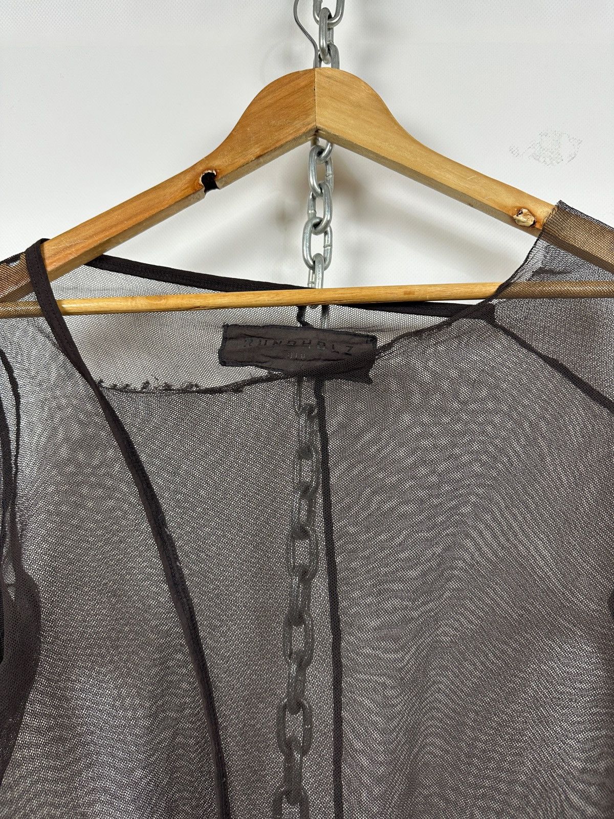 Rundholz Rundholz Brown Asymmetrical Sheer Mesh Long Sleeve Top Size S / US 4 / IT 40 - 7 Thumbnail