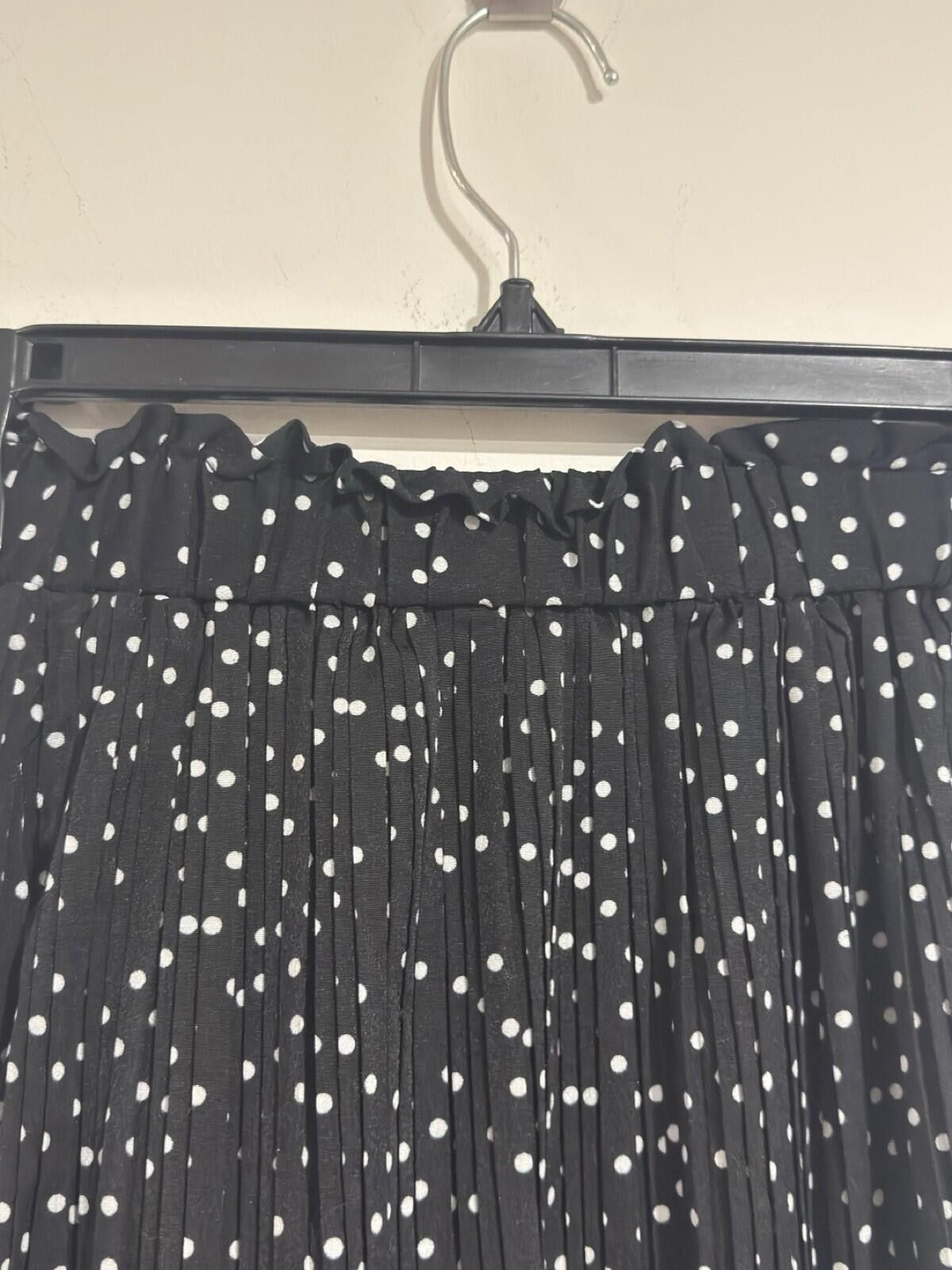 Other EXLURA Womens High Waist Polka Dot Pleated Maxi Skirt Size M Size 32" / US 10 / IT 46 - 6 Thumbnail