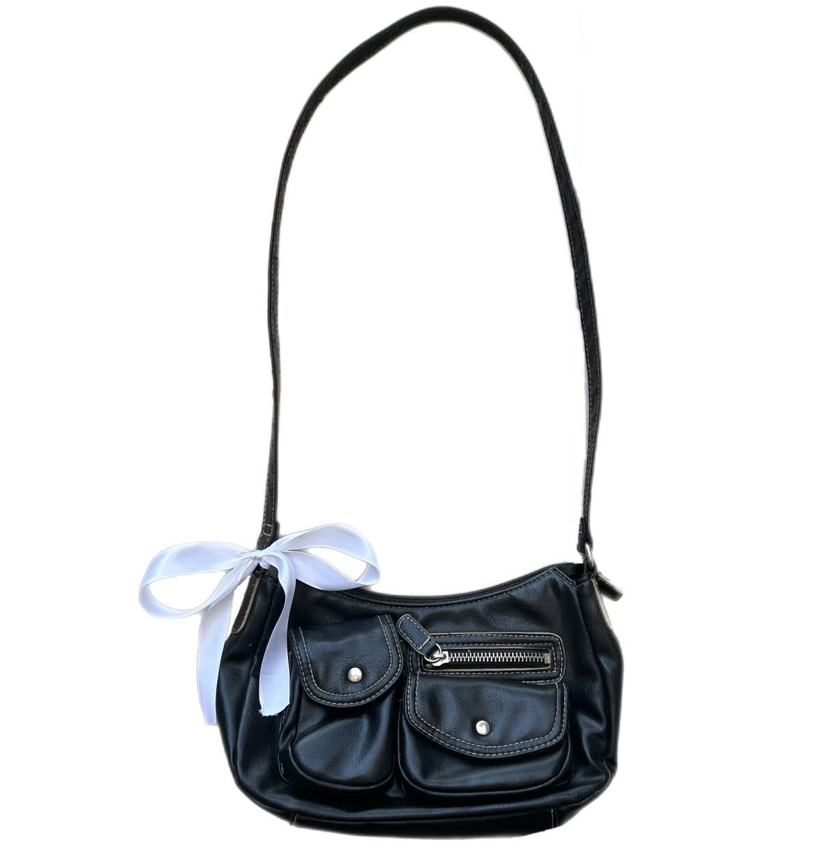 Other vintage y2k black leather shoulder bag Size ONE SIZE - 1 Thumbnail