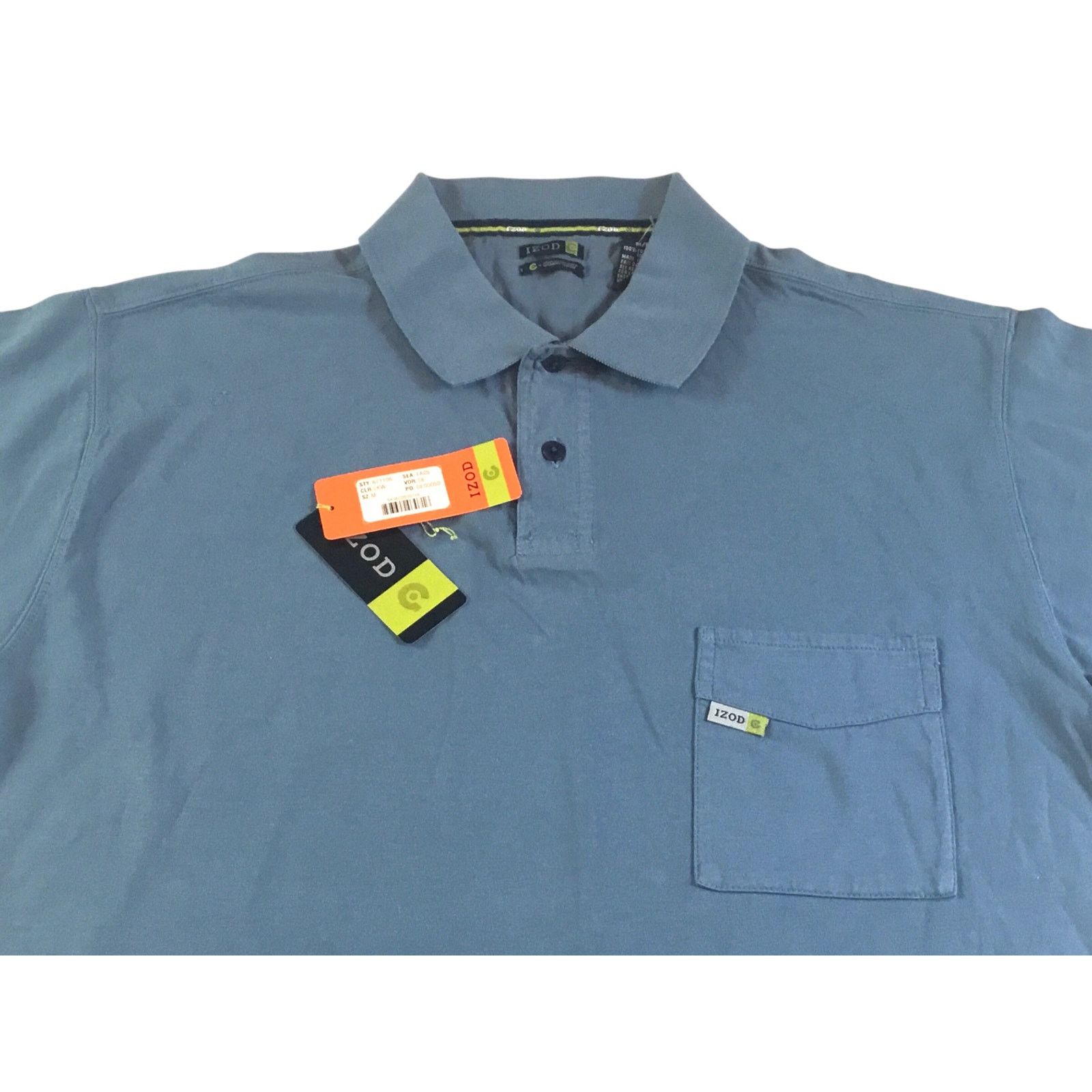 Izod Izod Pocket Polo Shirt Comfort New Lake Blue Medium NWT Size US M / EU 48-50 / 2 - 2 Thumbnail