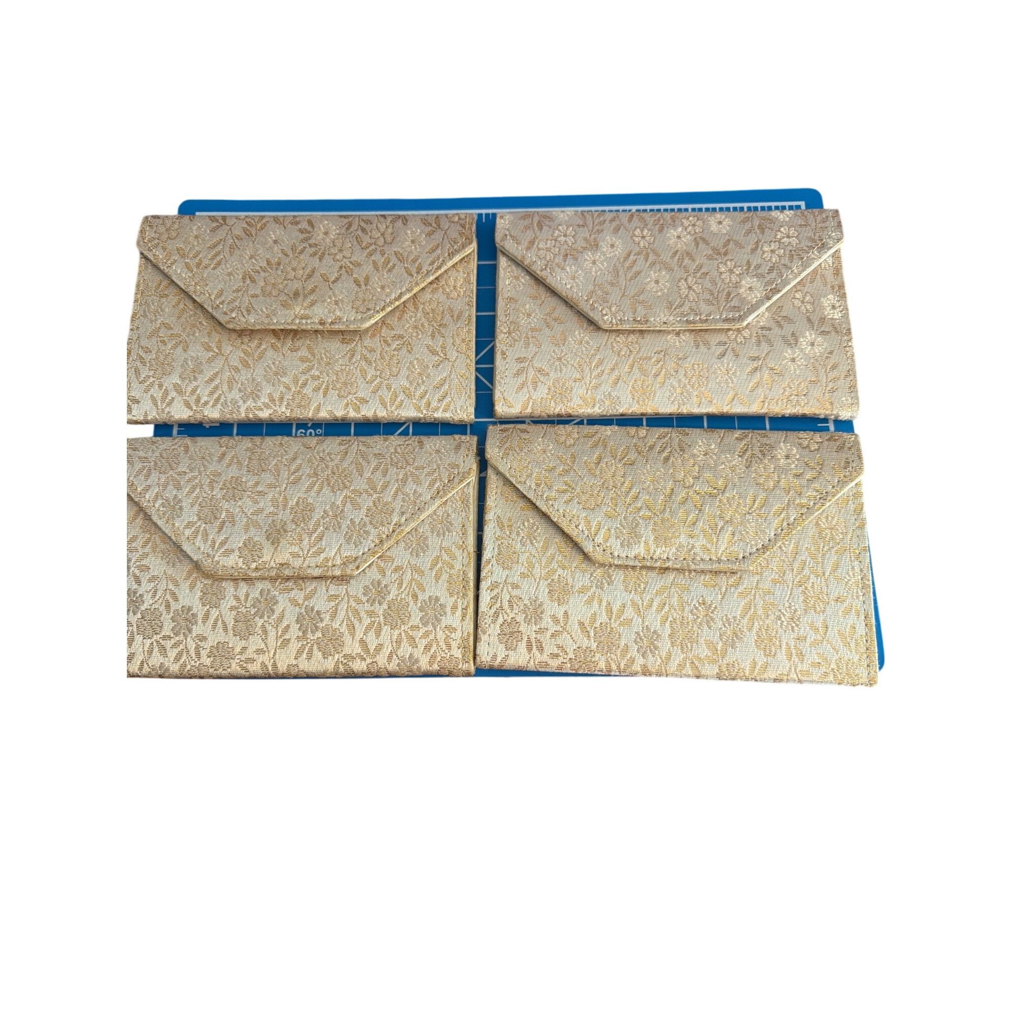 Other Vintage Lot 4 Du Barry Gold Cream Brocade Fabric Clutch Pear Size ONE SIZE - 1 Thumbnail