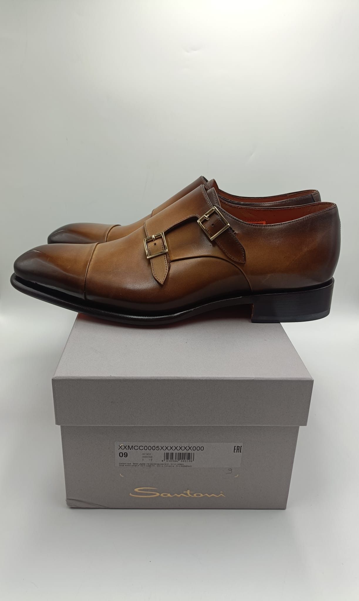 Santoni Santoni Double Monk Strap Brown Leather Goodyear Welted Size US 10 / EU 43 - 2 Thumbnail
