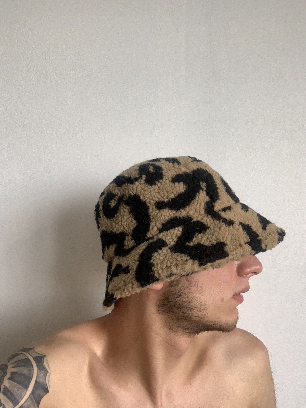Japanese Brand × Vintage Vintage Y2K Deep pile fleece leopard bucket hat streetwar Size ONE SIZE - 1 Thumbnail