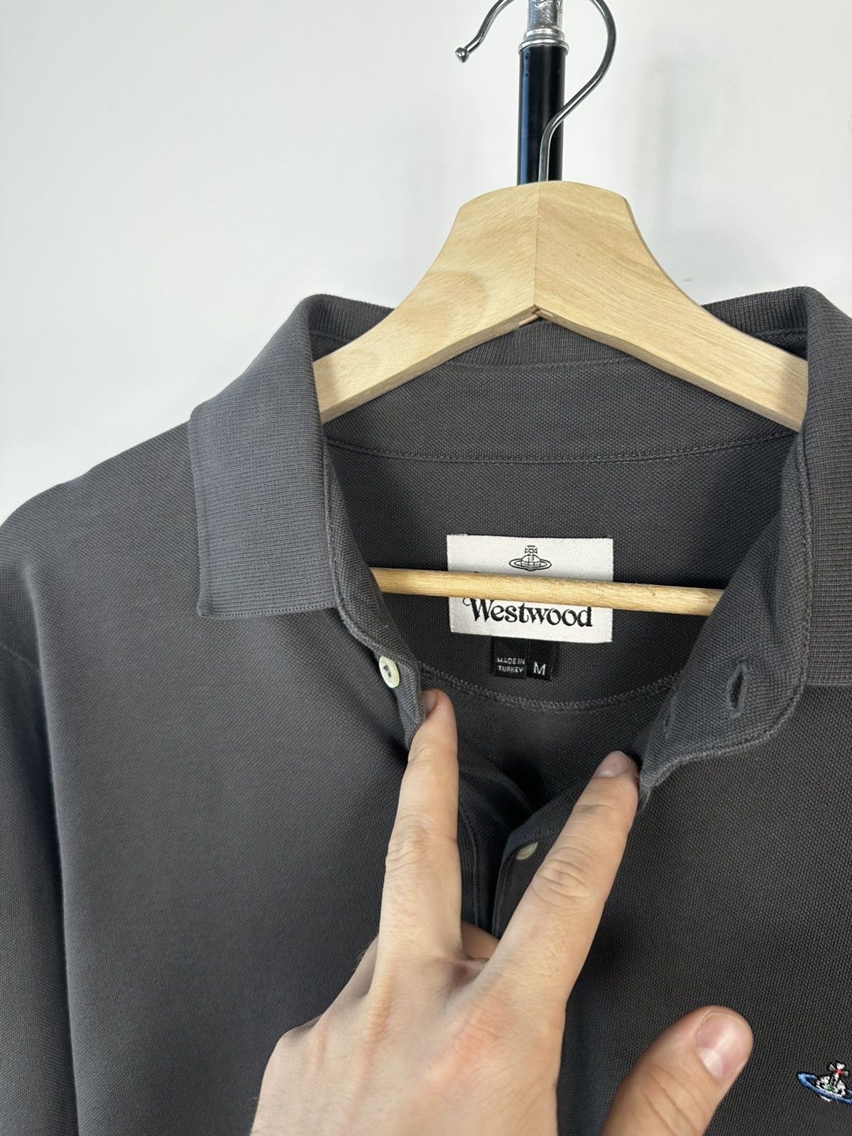 Vivienne Westwood Vivienne Westwood Man Long-Sleeve Orb Polo Shirt Grey M Size US M / EU 48-50 / 2 - 3 Thumbnail
